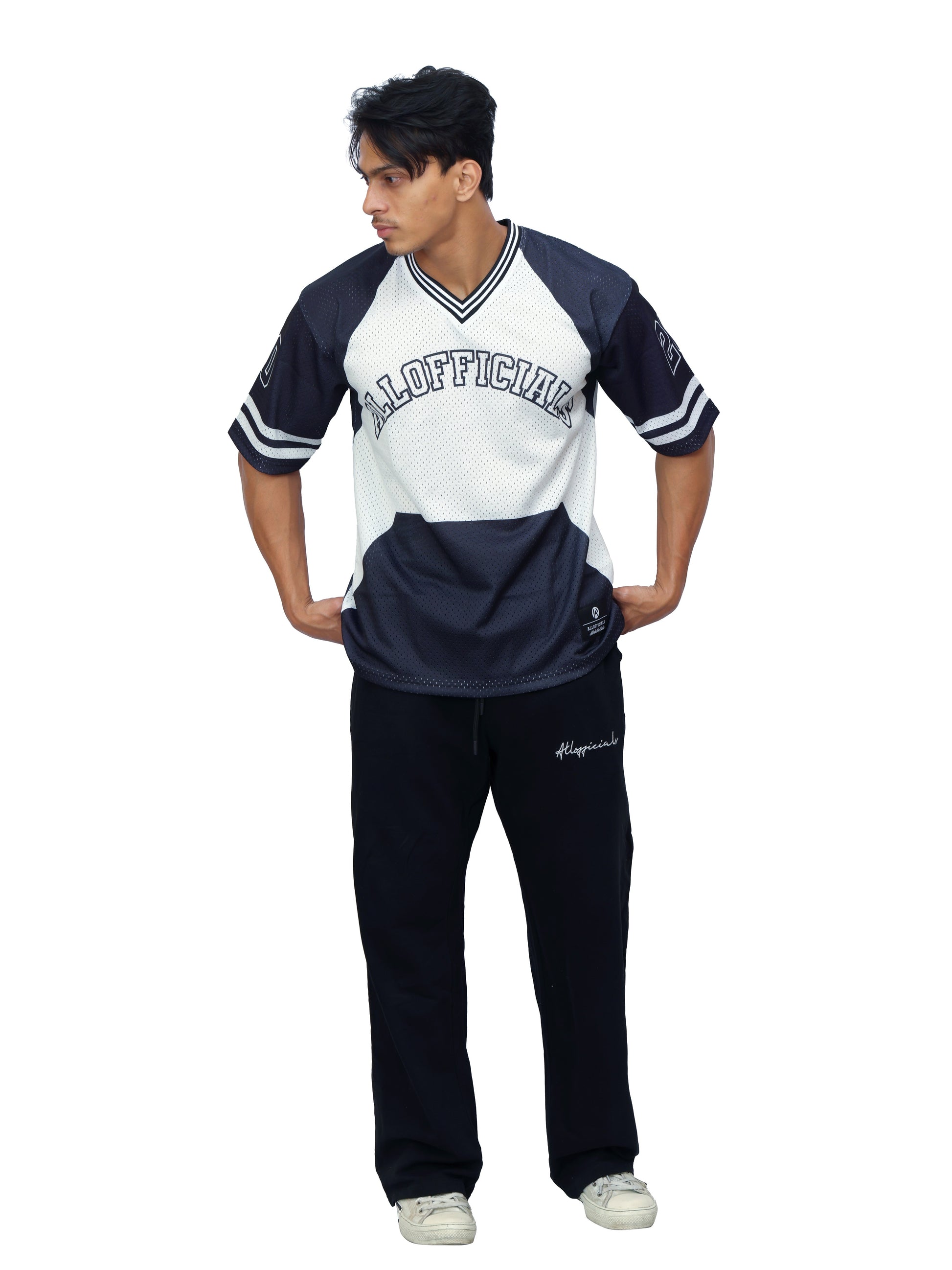 Athletic Mesh Jersey Black Front