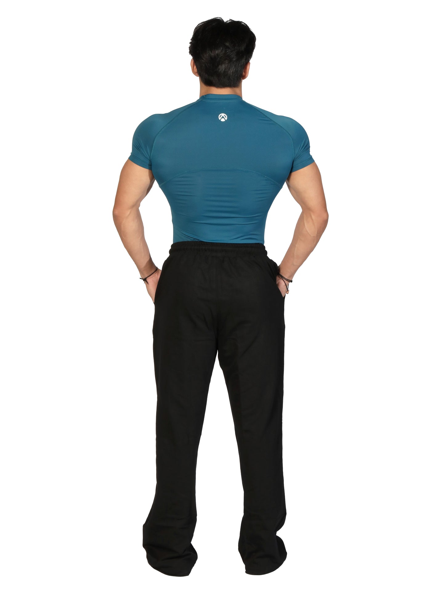 Back view of the N1 Compression T-Shirt Short Sleeve Airforce Blue