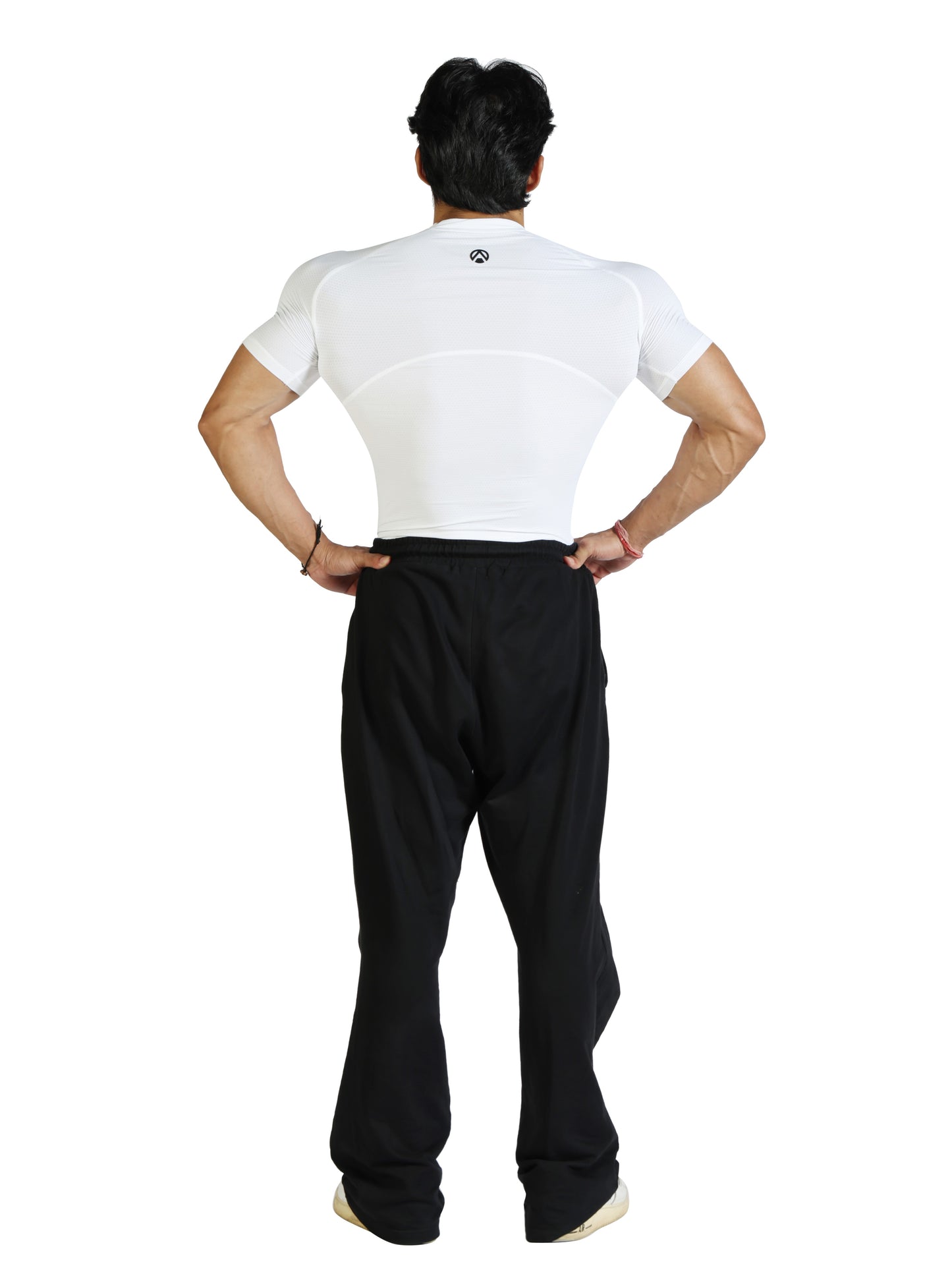 Back view of the white N1 Compression Short Sleeve T-shirt