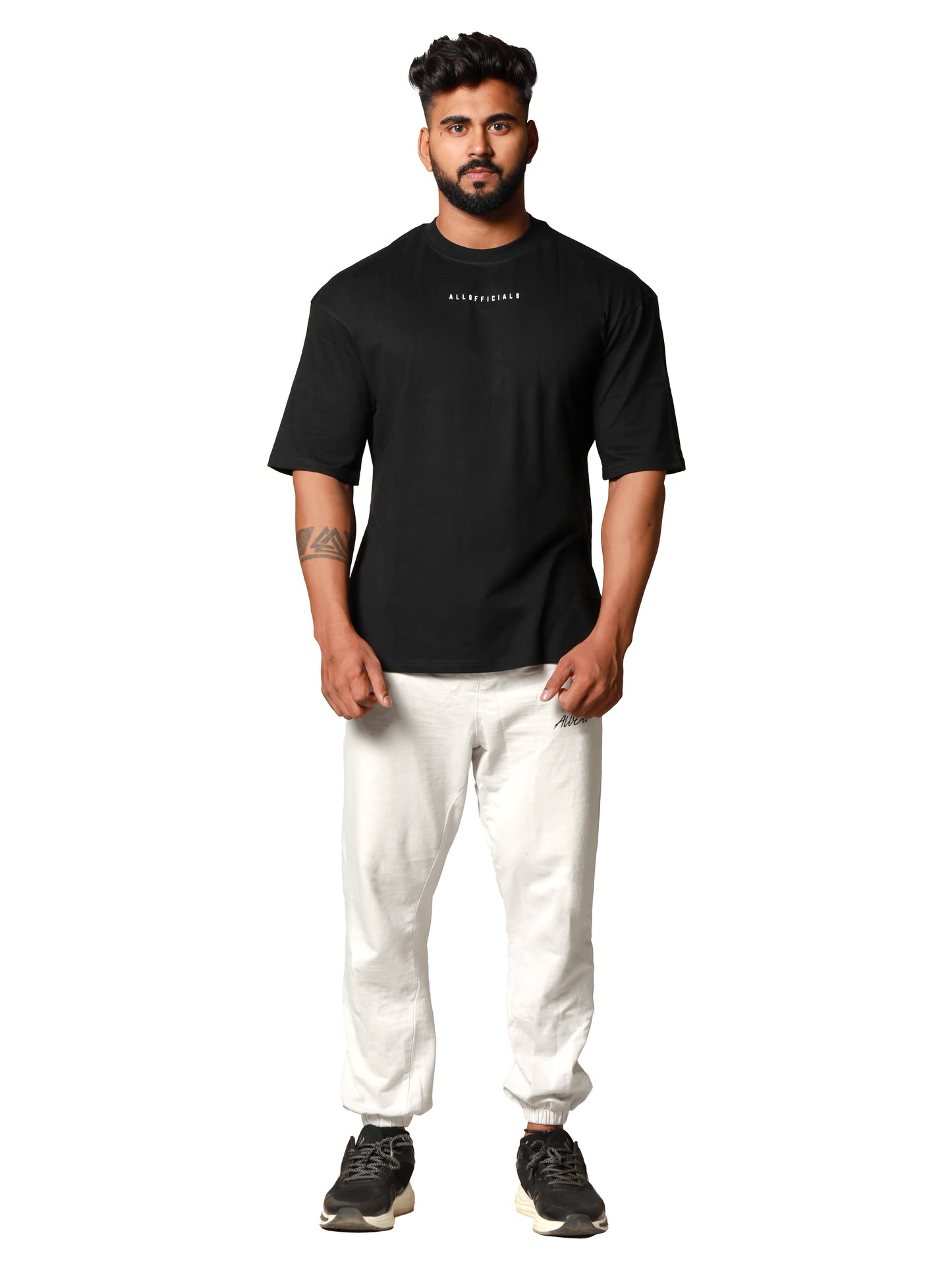 Essential Oversized Tee Black back front