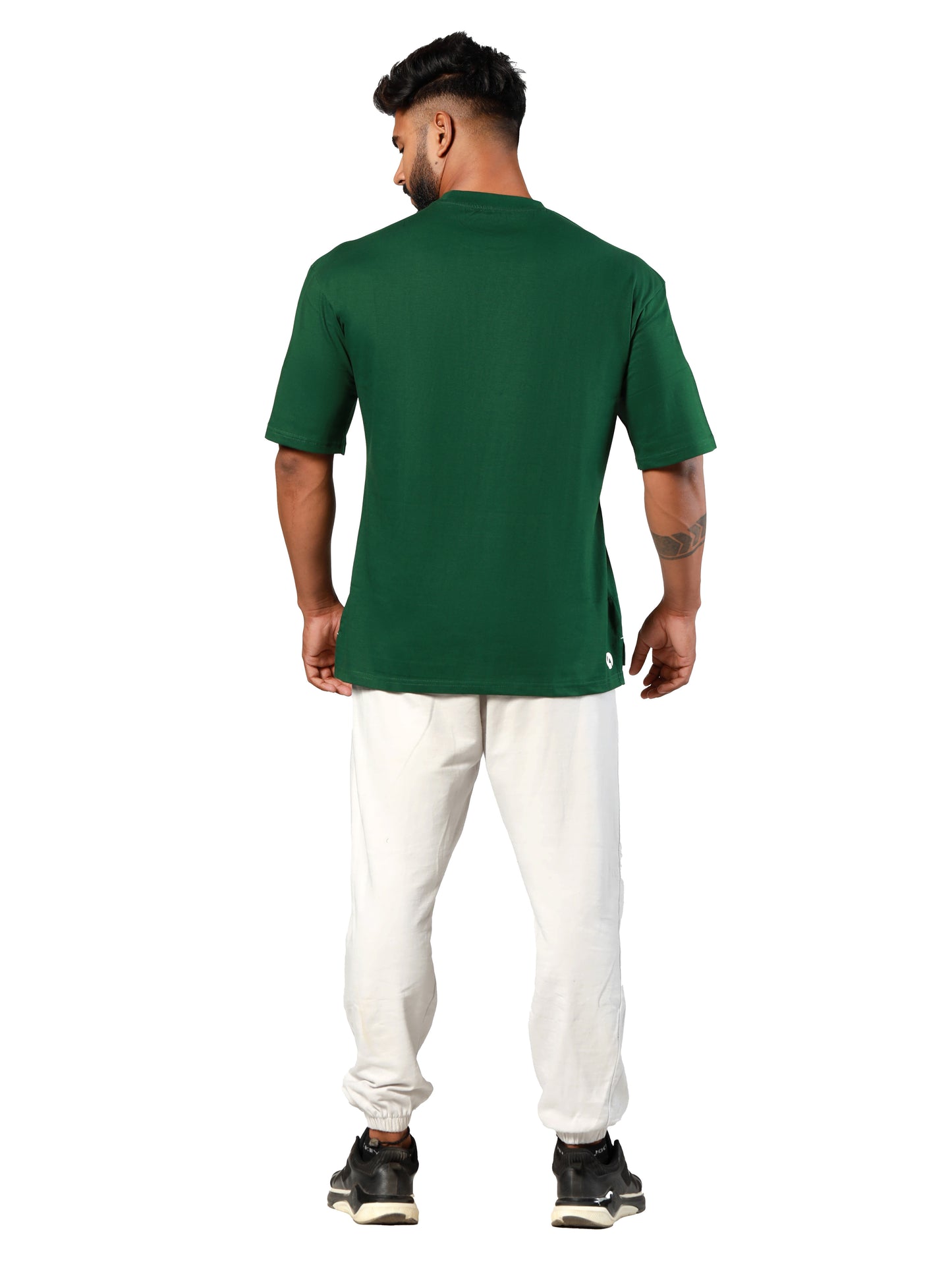 Essential Oversized Tee Bottle Green Back