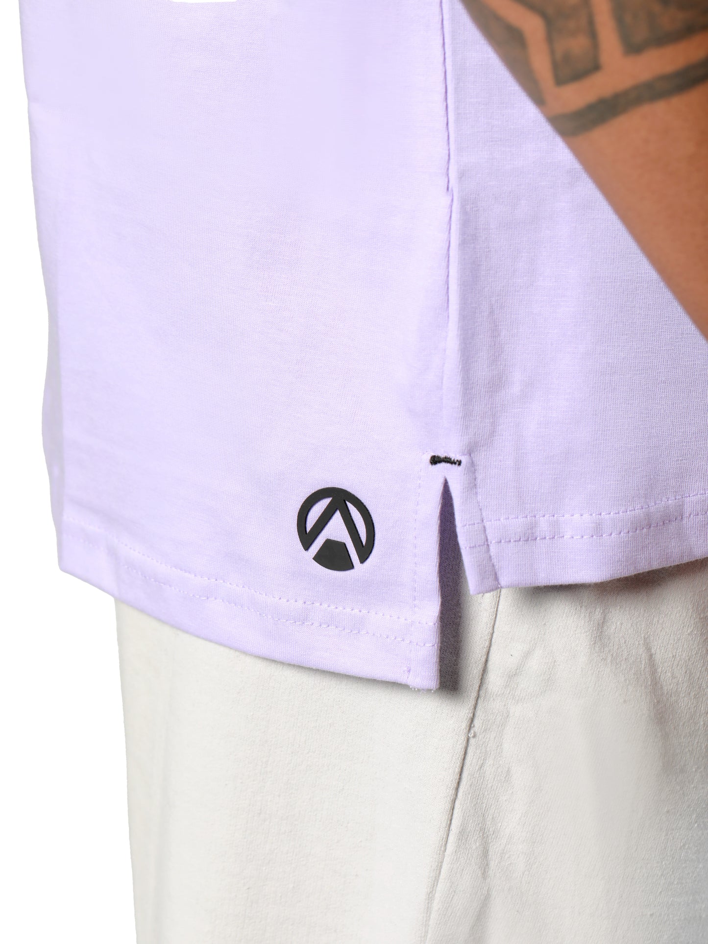 Essential Oversized Tee Light Lavender side slit