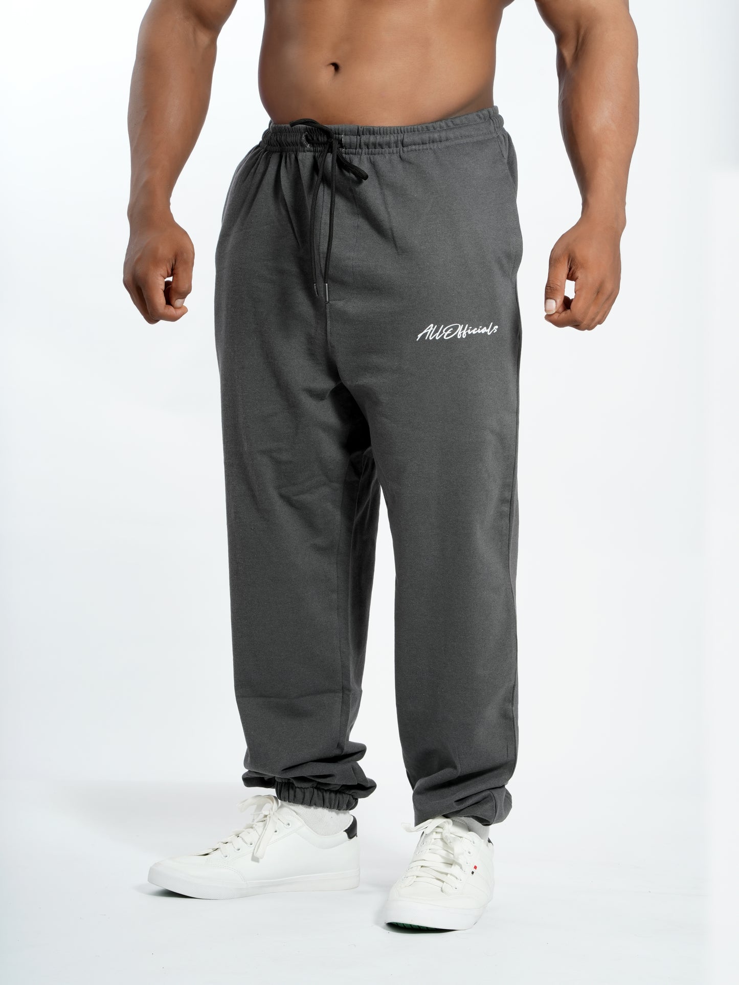 Unisex Signature Oversize Tapered Joggers Steel Grey
