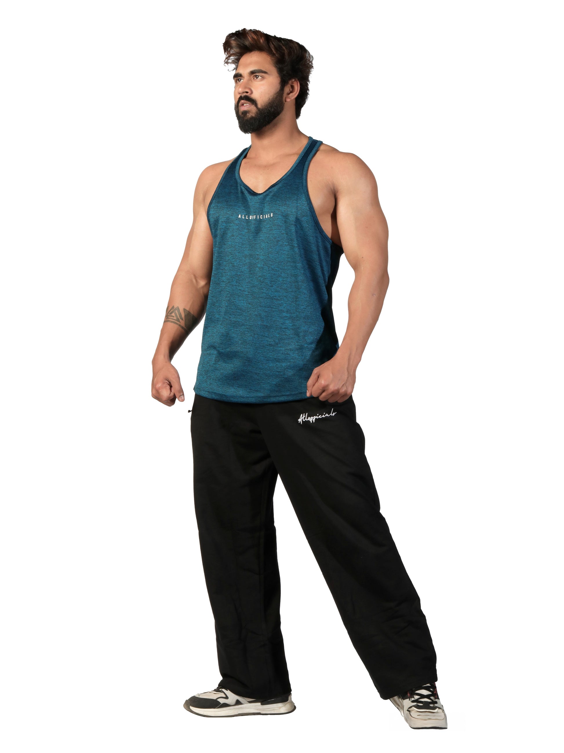 Melange Stringer Blue Front Full