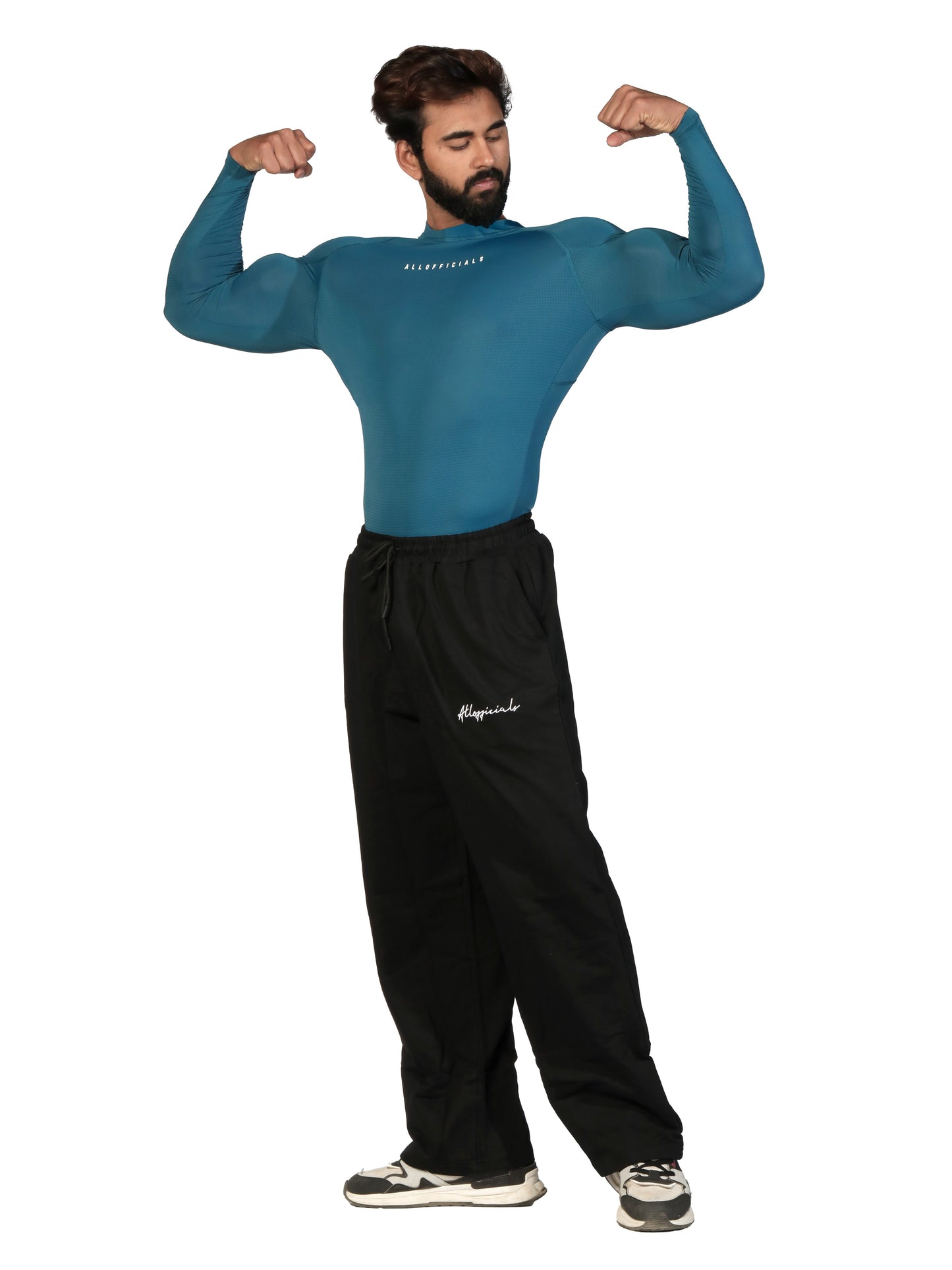 N1 Compression T-Shirt Long Sleeve Airforce Blue Front View
