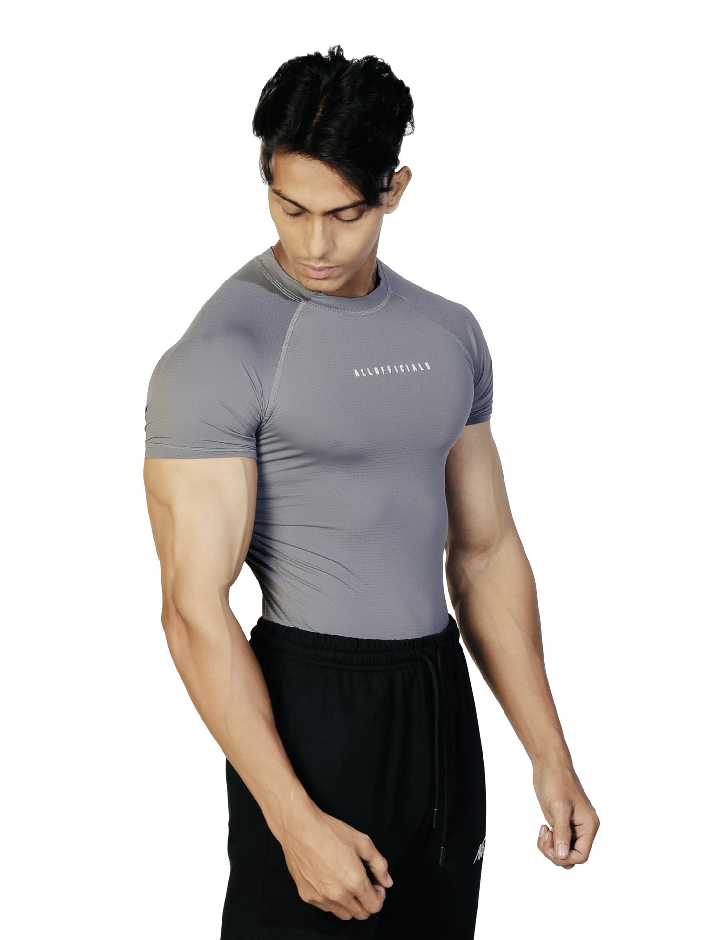 N1 Compression T-Shirt Long Sleeve Medium Grey
