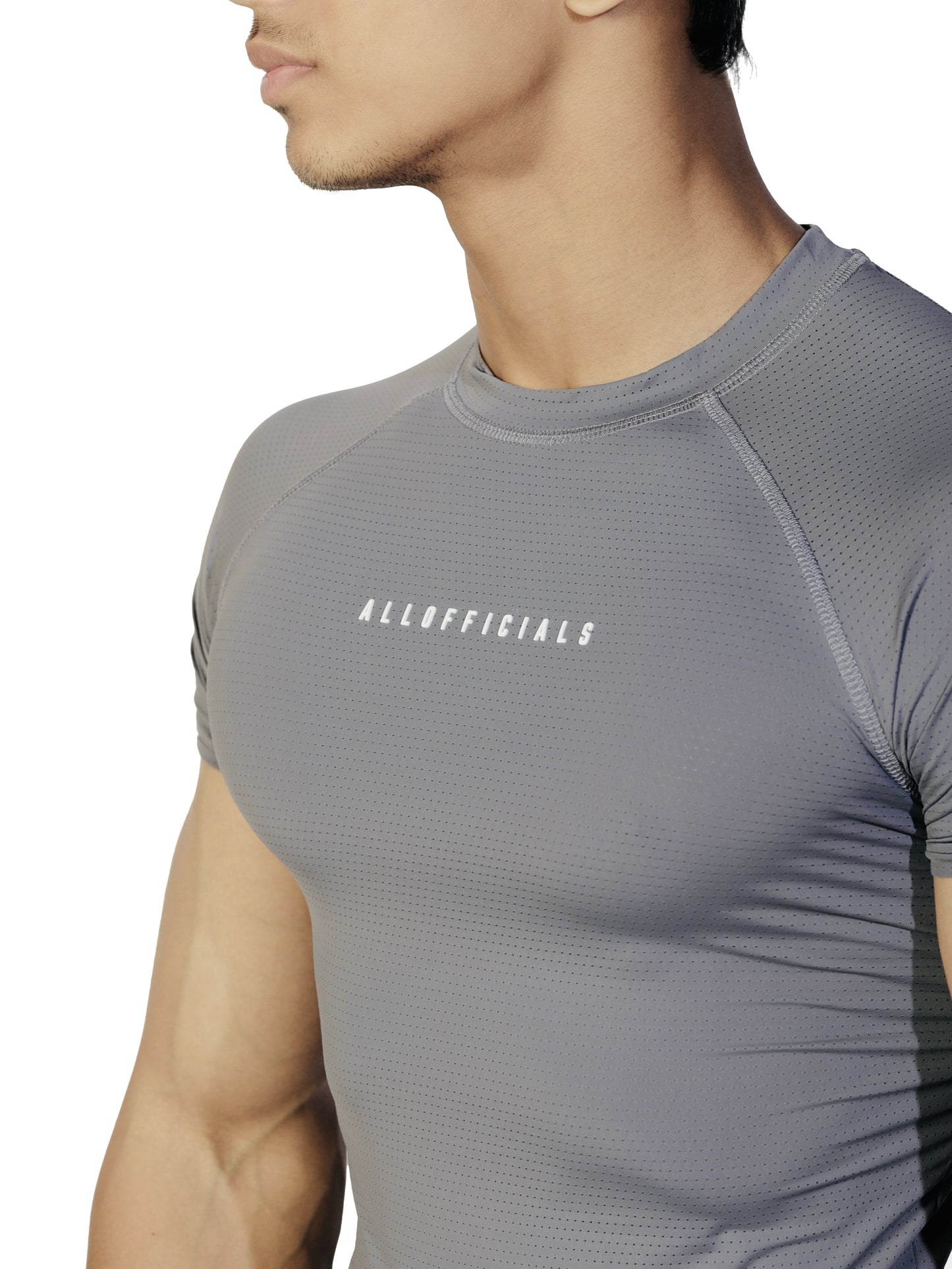 N1 Compression T-Shirt Long Sleeve Medium Grey chest view