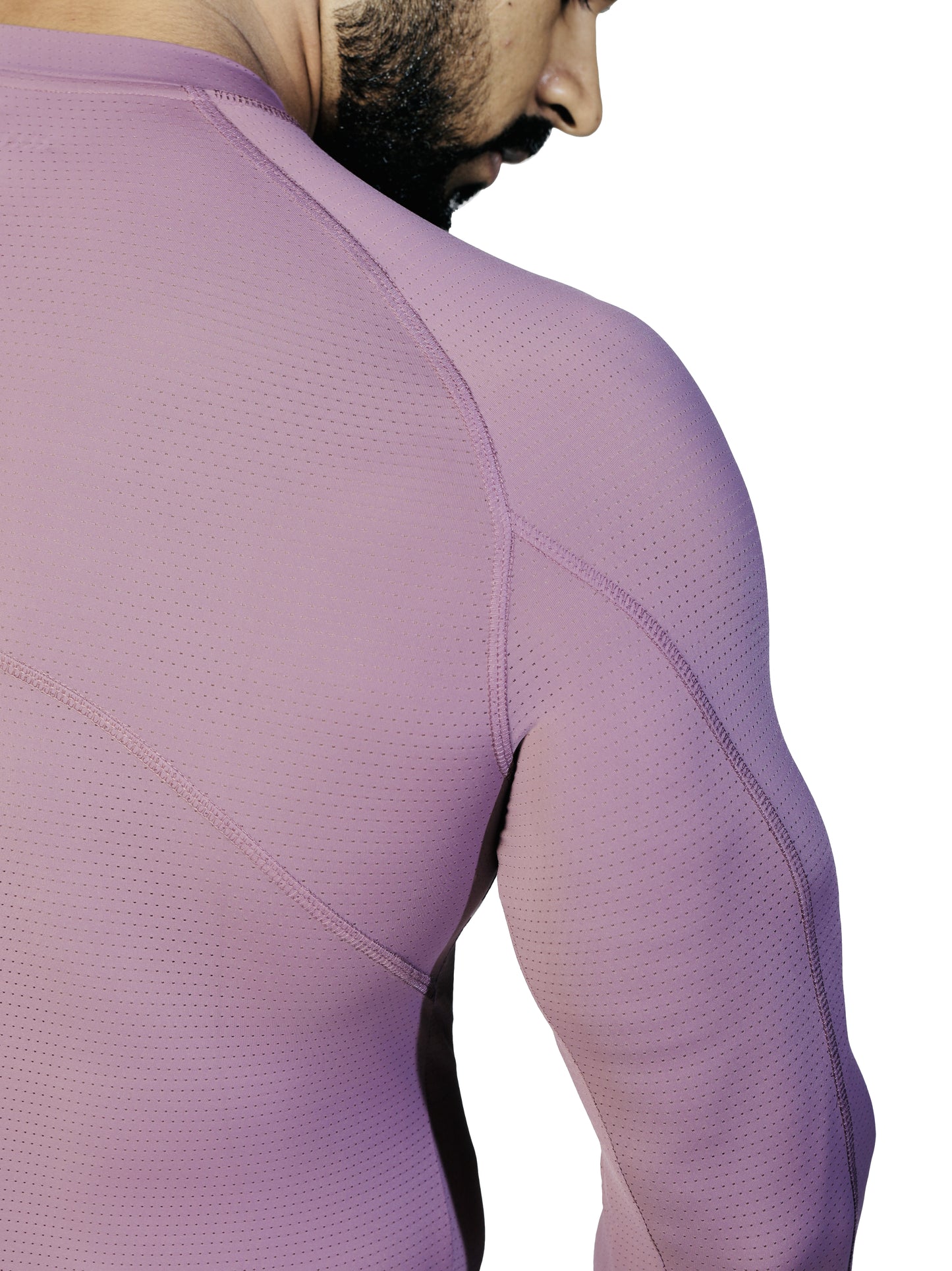 N1 Compression T-Shirt Long Sleeve Onion Pink back shoulder view