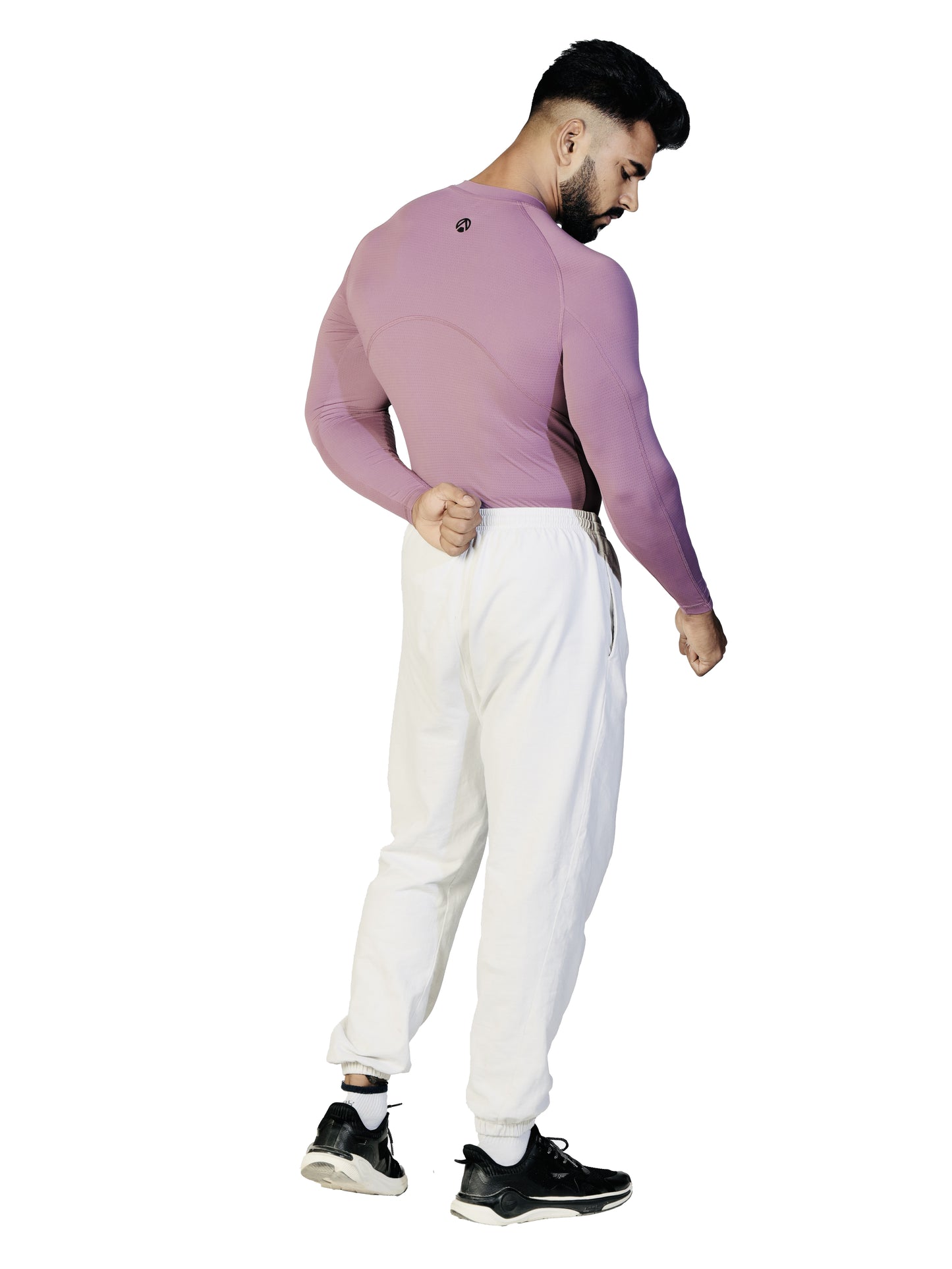 N1 Compression T-Shirt Long Sleeve Onion Pink back side view