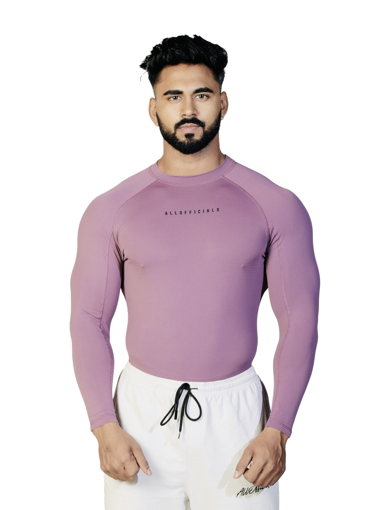 N1 Compression T-Shirt Long Sleeve Onion Pink front