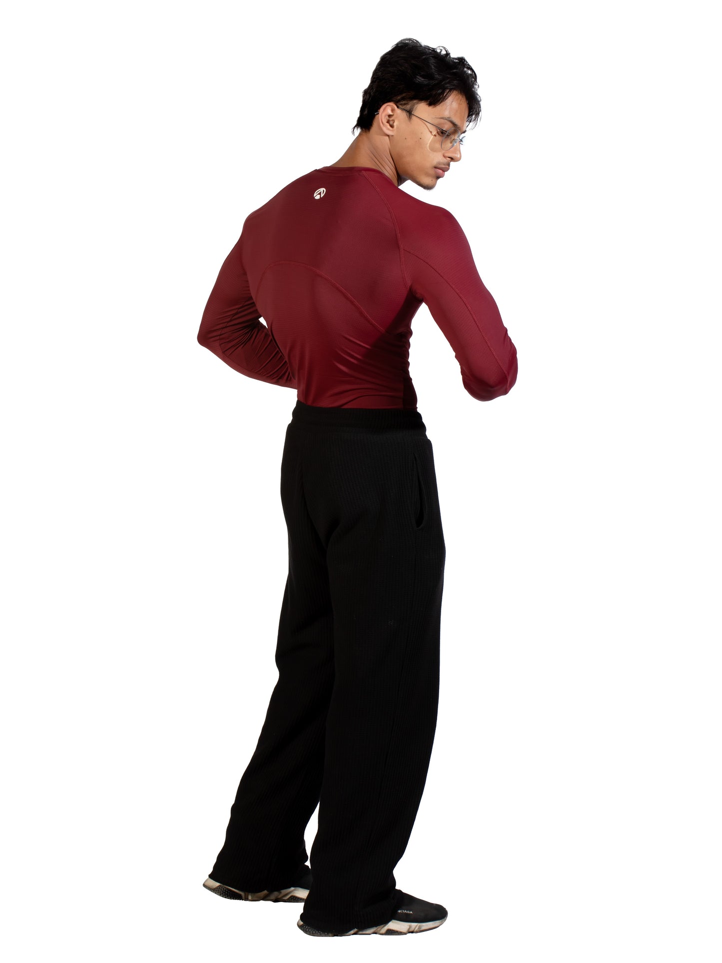 N1 Compression T-Shirt Long Sleeve Winery back shoulder view