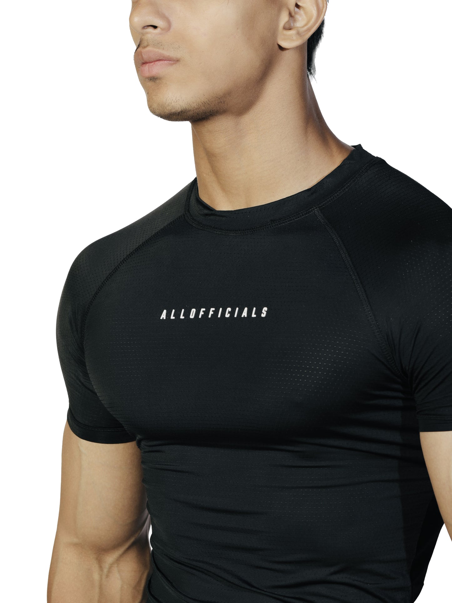 N1 Compression T-Shirt Short Sleeve Black Front chest View