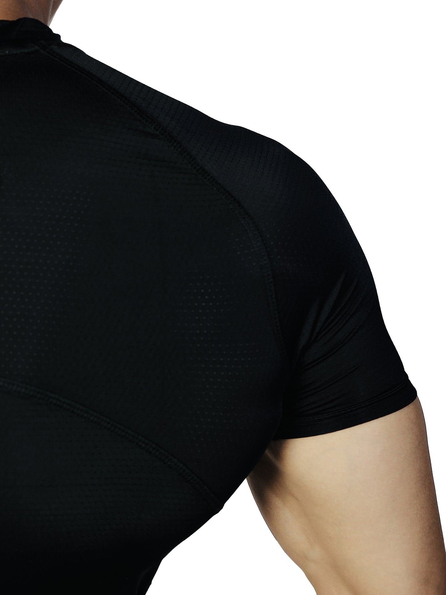 N1 Compression T-Shirt Short Sleeve Black shoulder view