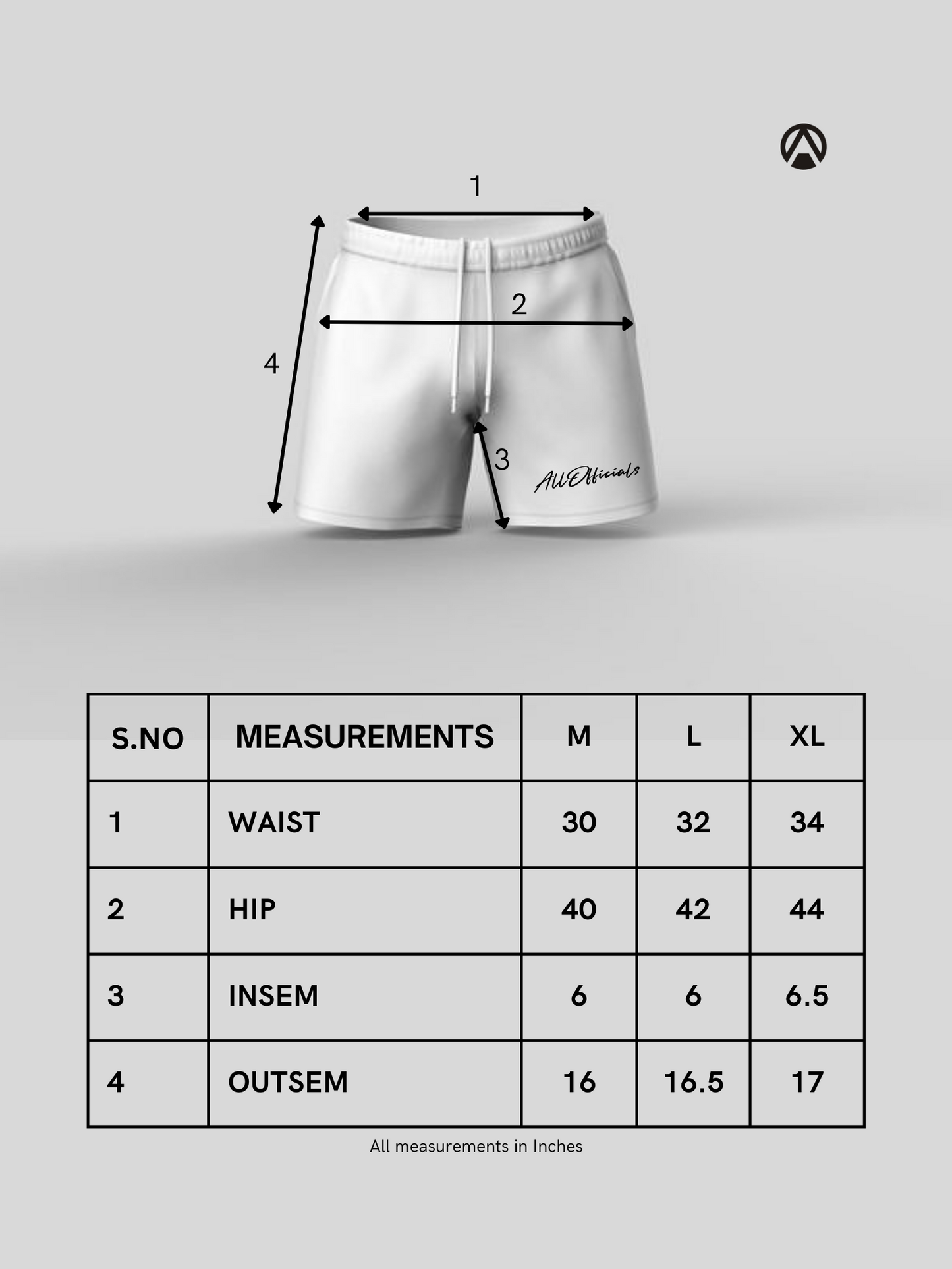 Signature Shorts 6 size guide