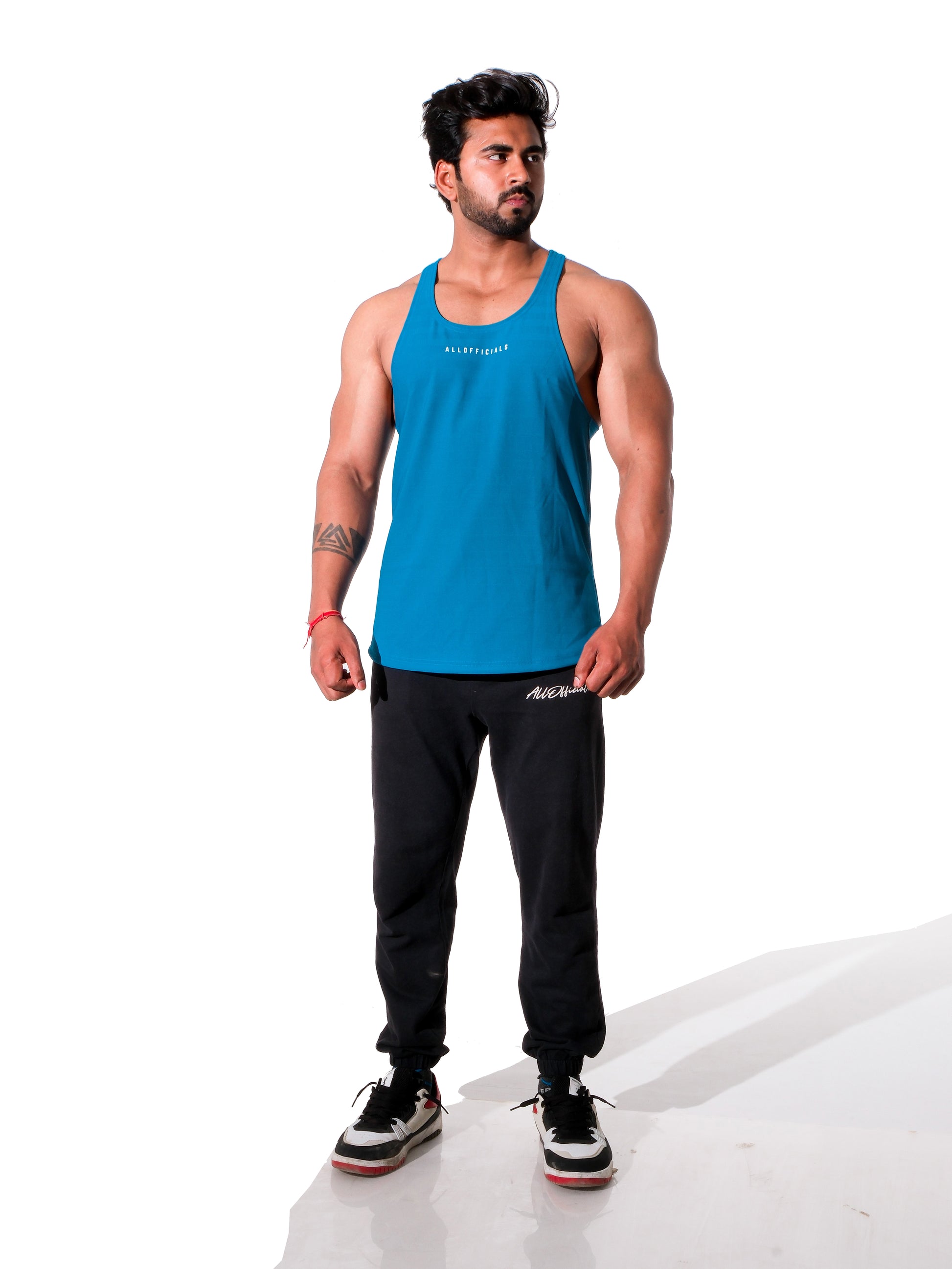 Twill Stringer Petrol Blue Front Full