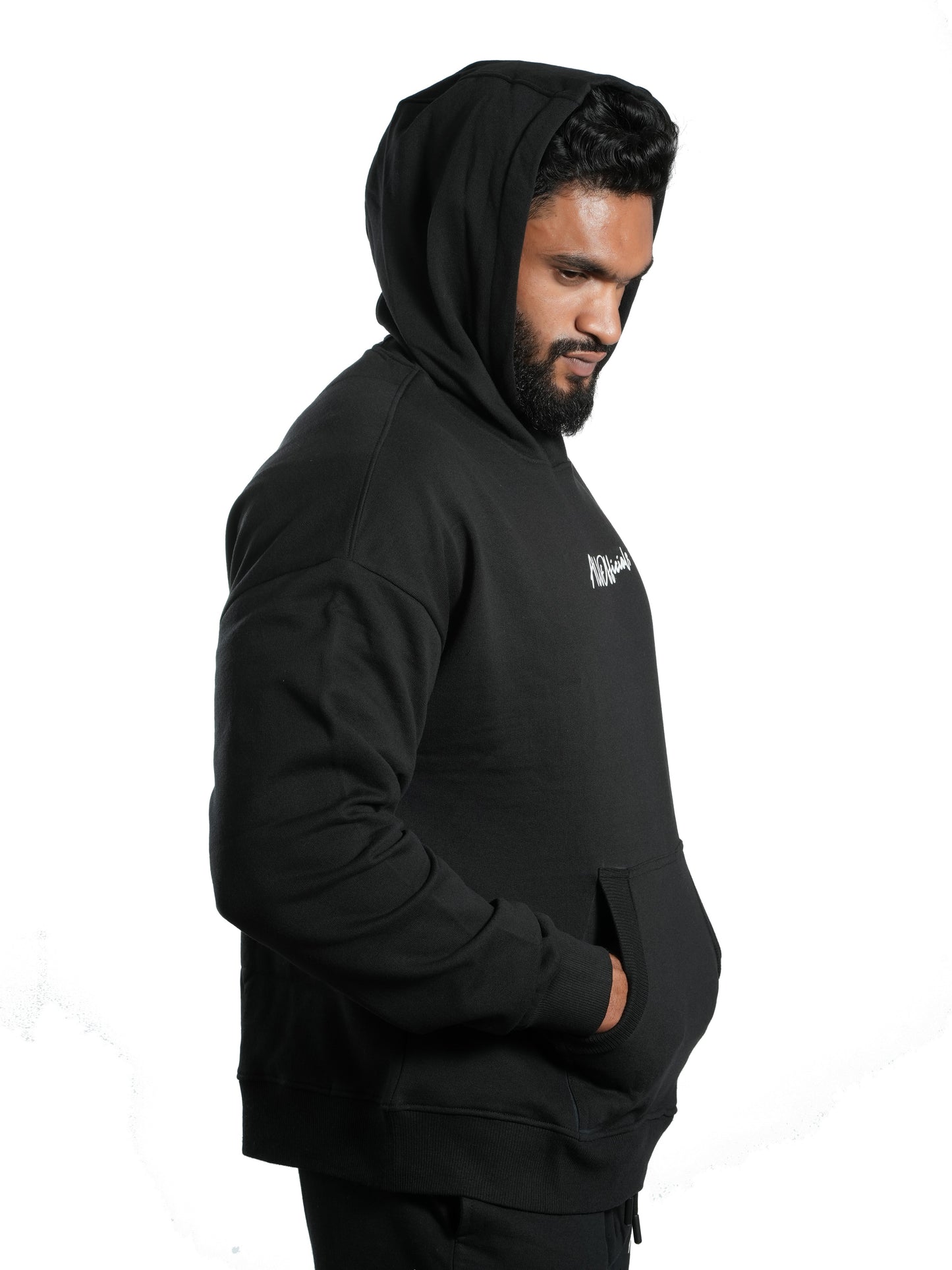 Unisex Signature Oversized Hoodie Black Right Side