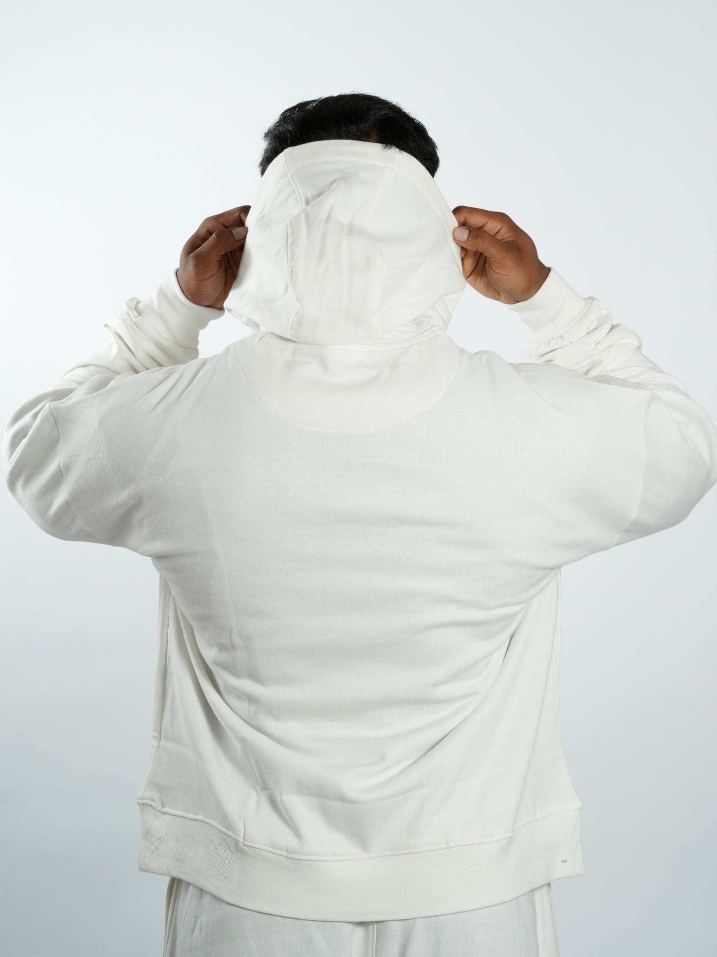 Unisex Signature Oversized Hoodie Off-White Back Side