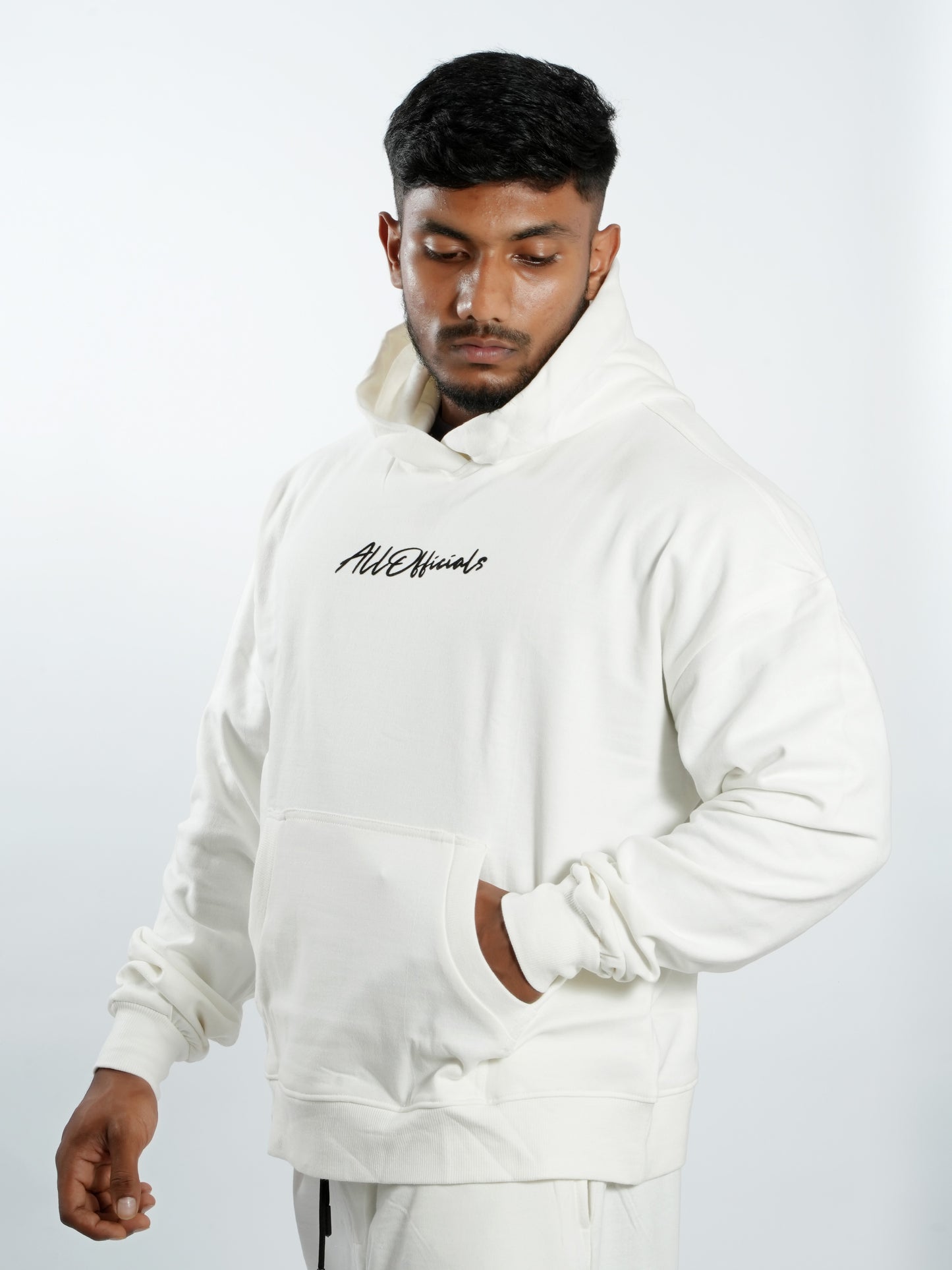 Unisex Signature Oversized Hoodie Off-White Left Side