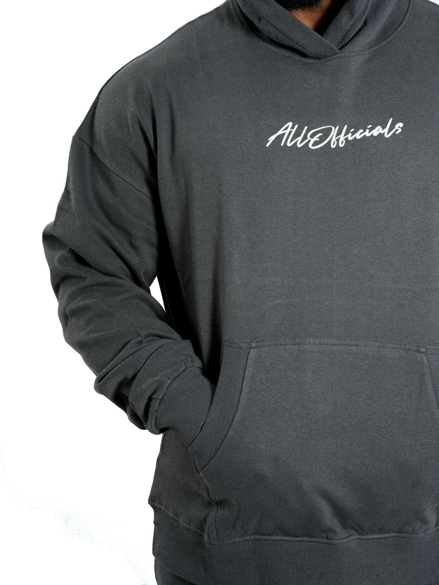 Unisex Signature Oversized Hoodie Steel Grey shoulder Front