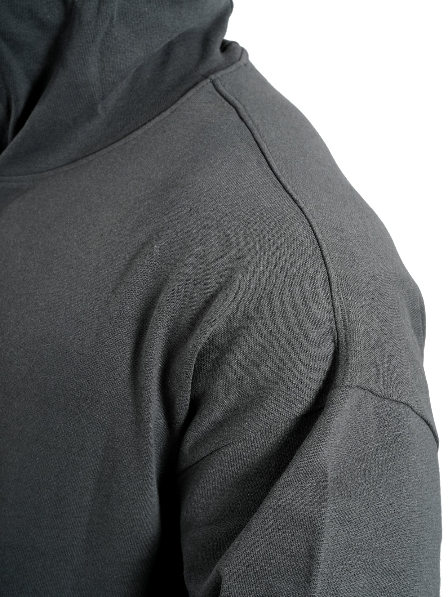 Unisex Signature Oversized Hoodie Steel Grey shoulder Left Slit