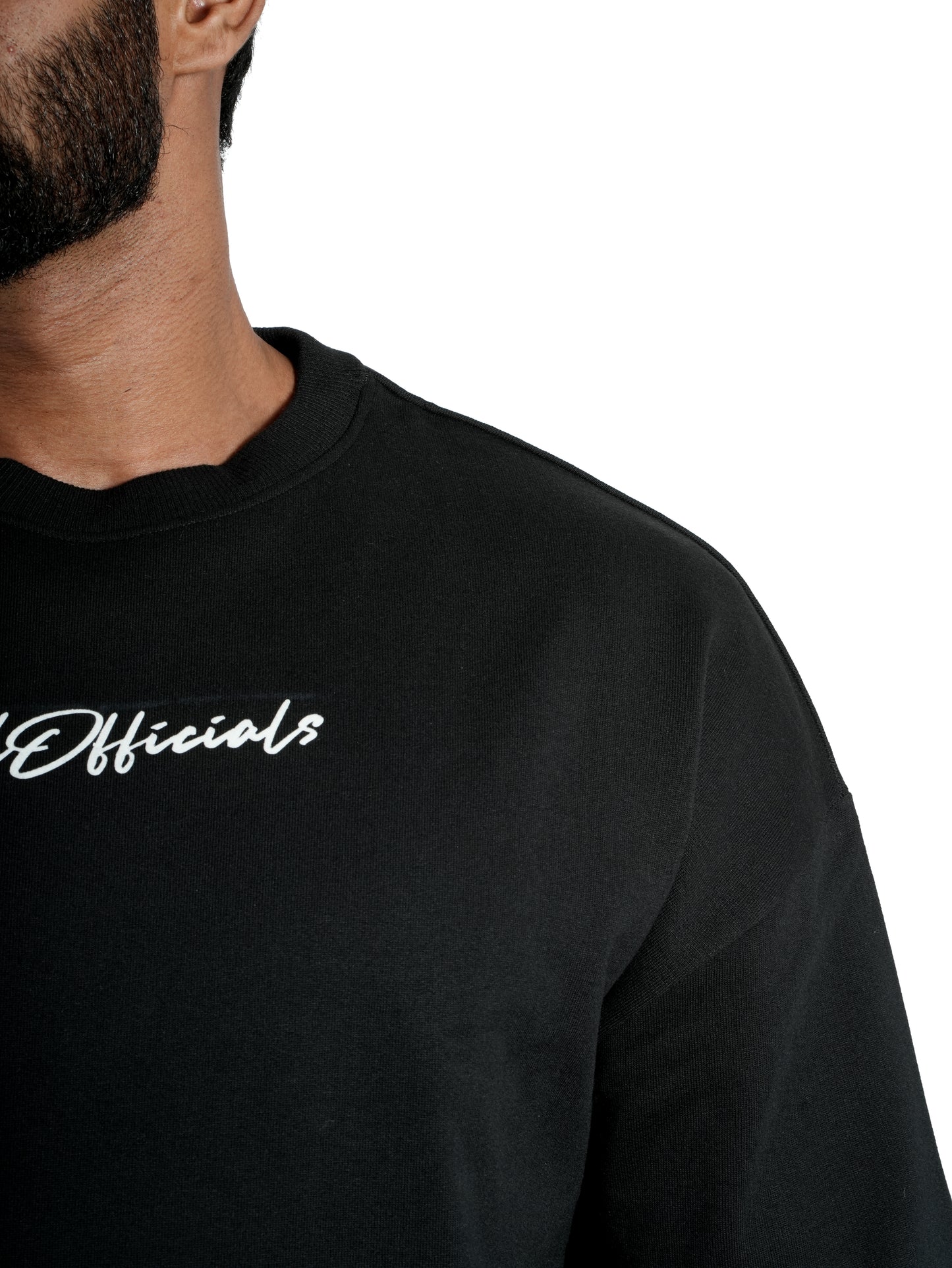 Unisex Signature Oversized Sweatshirt Black Front shoulder
