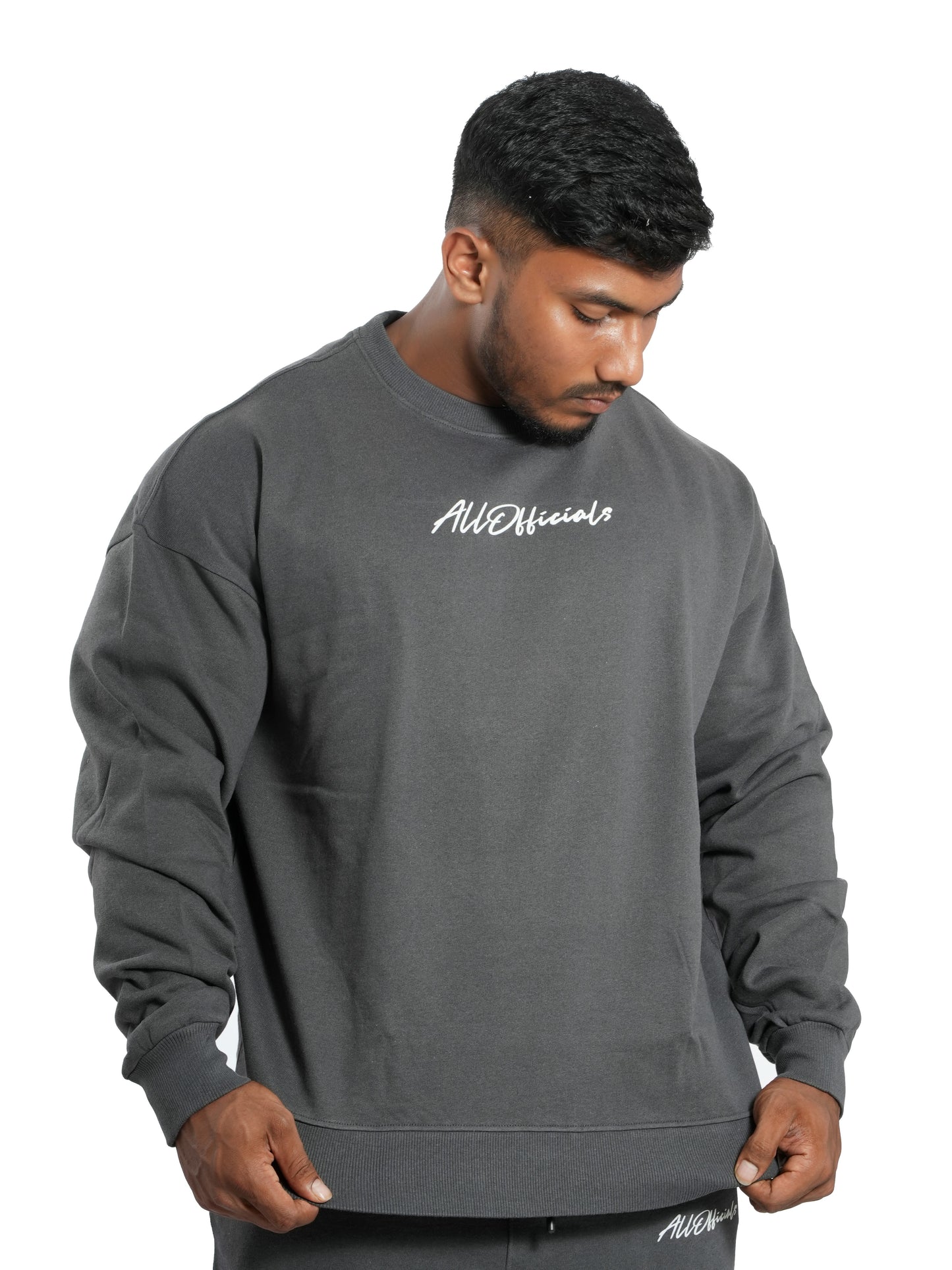 Unisex Signature Oversized Sweatshirt Steel Grey