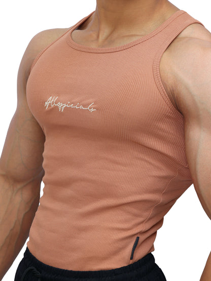 Signature Ribbed Vest Mocha Mousse
