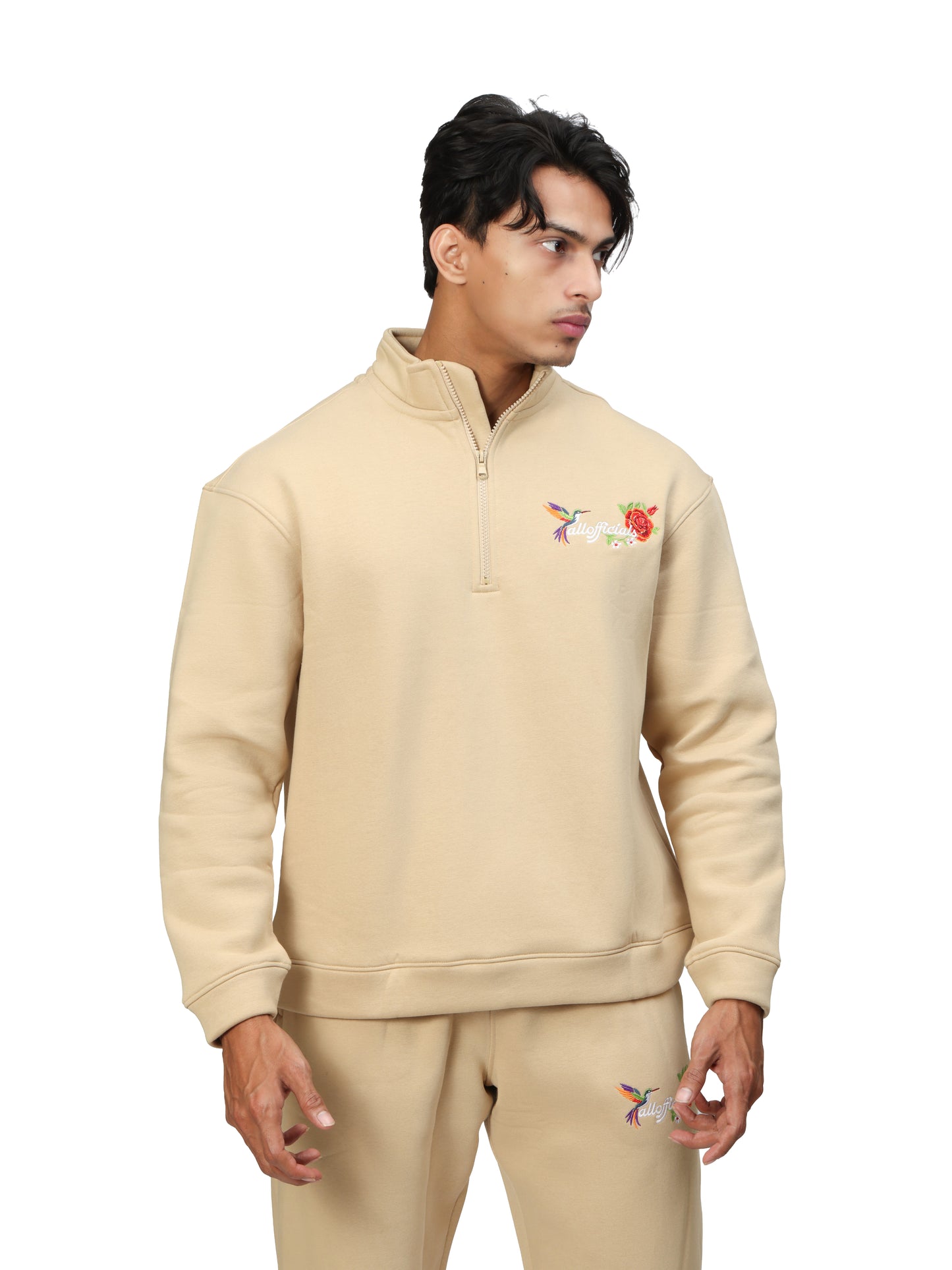 ESSENCE Quarter-Zip Sweatshirt Sesame