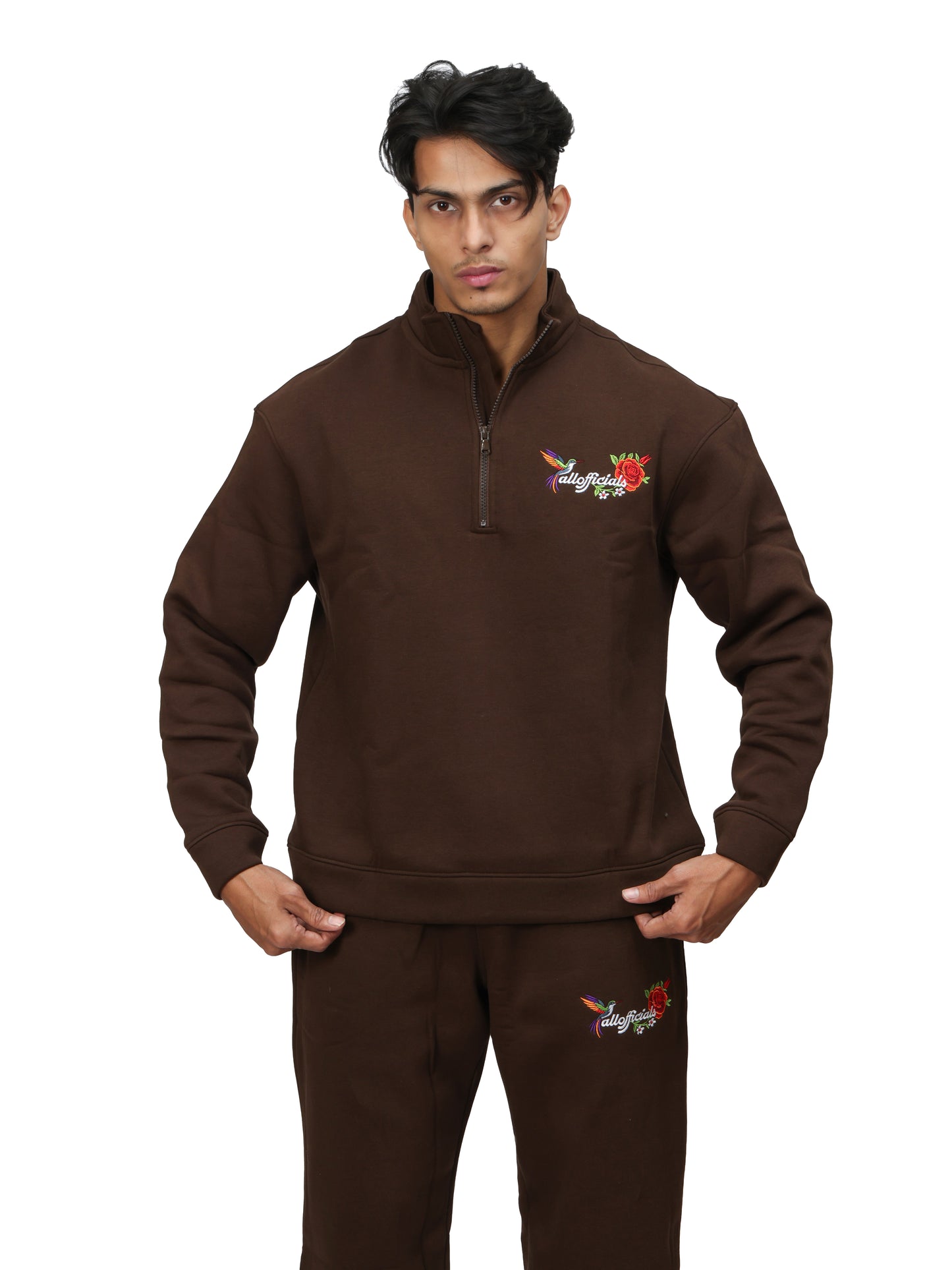 ESSENCE Quarter-Zip Sweatshirt Turkish Coffee