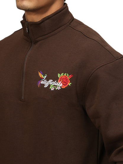 ESSENCE Quarter-Zip Sweatshirt Turkish Coffee