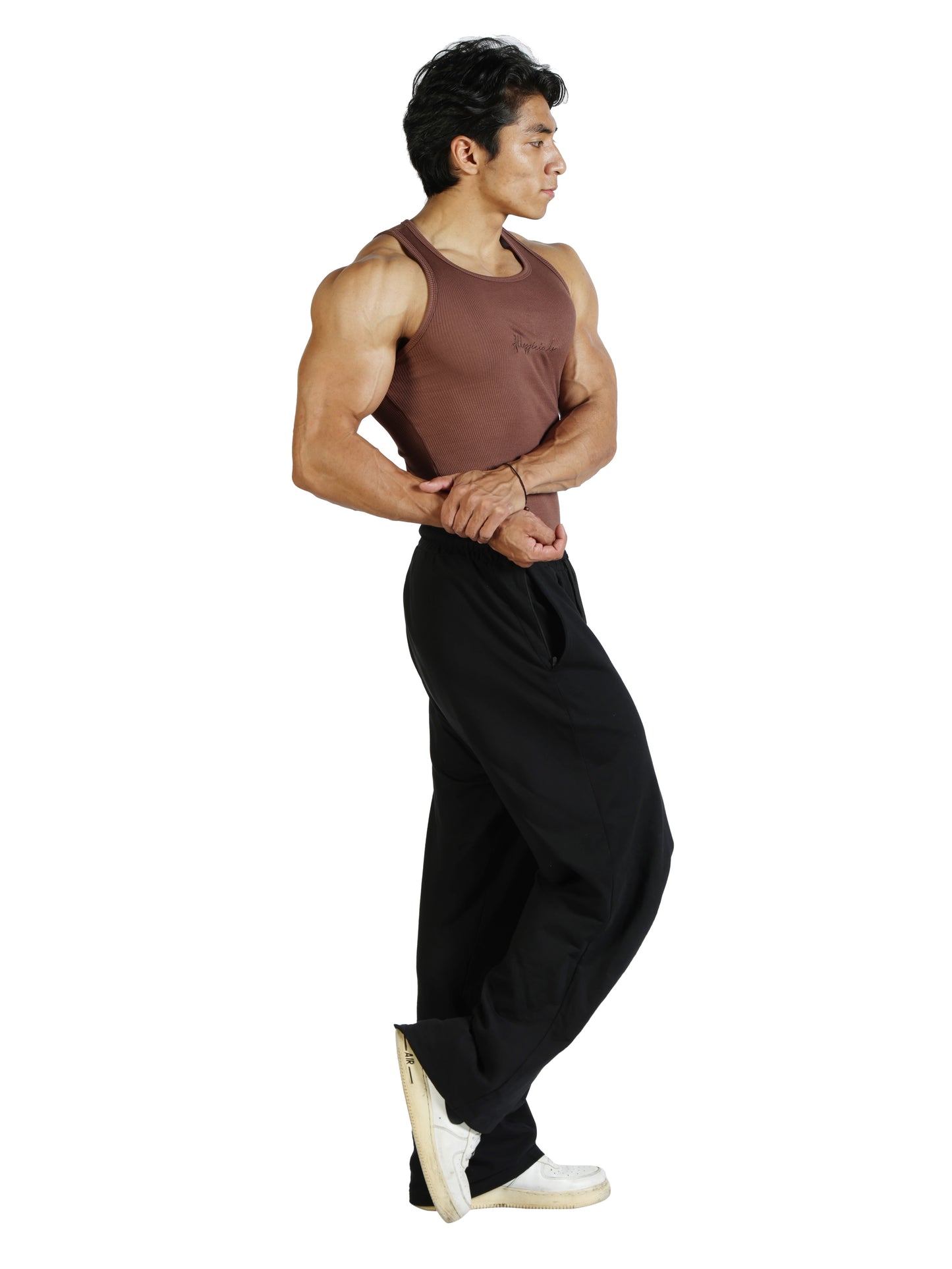 Signature Ribbed Vest Brown