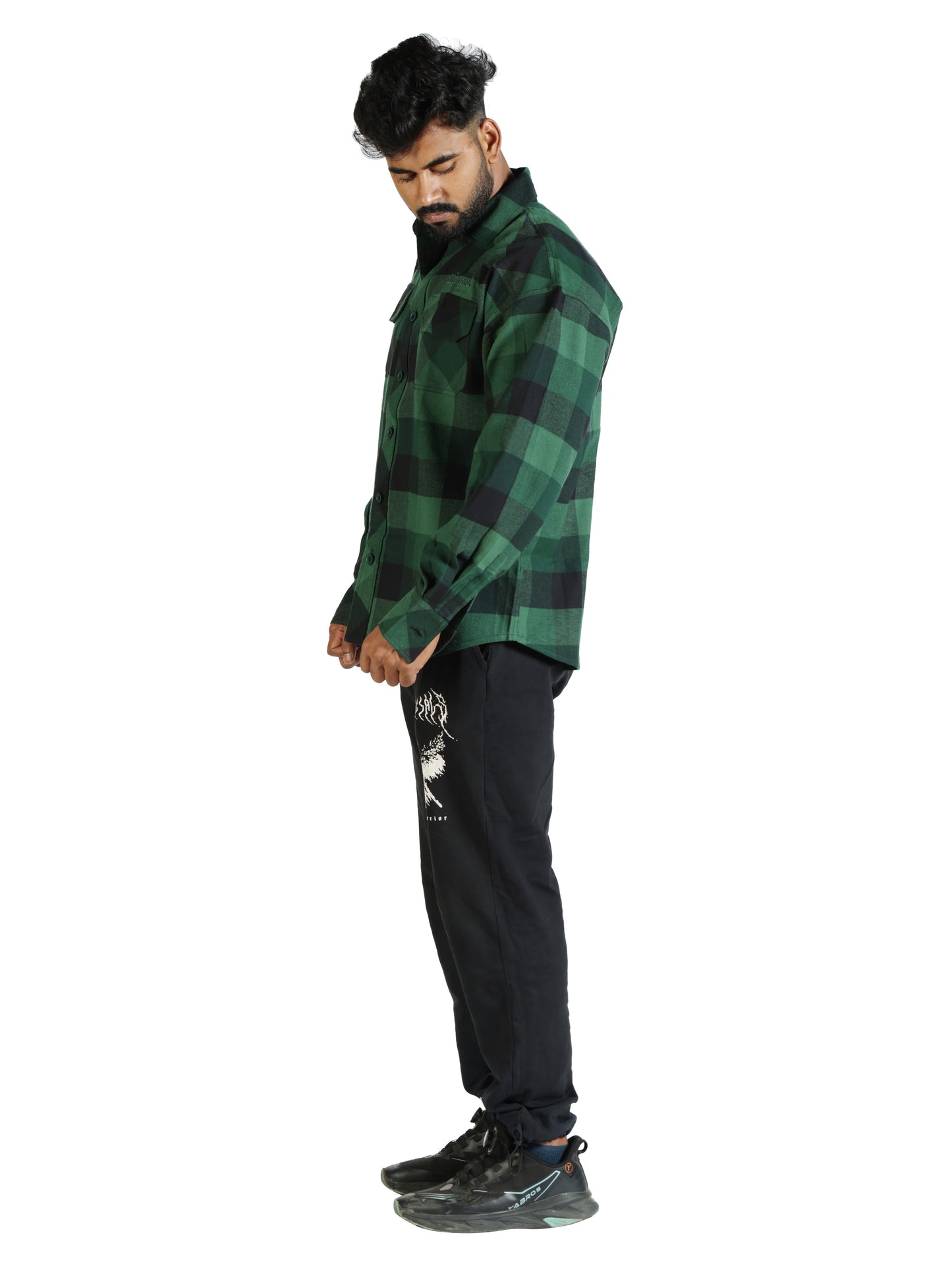 Unisex Oversized Flannel Shirt Green