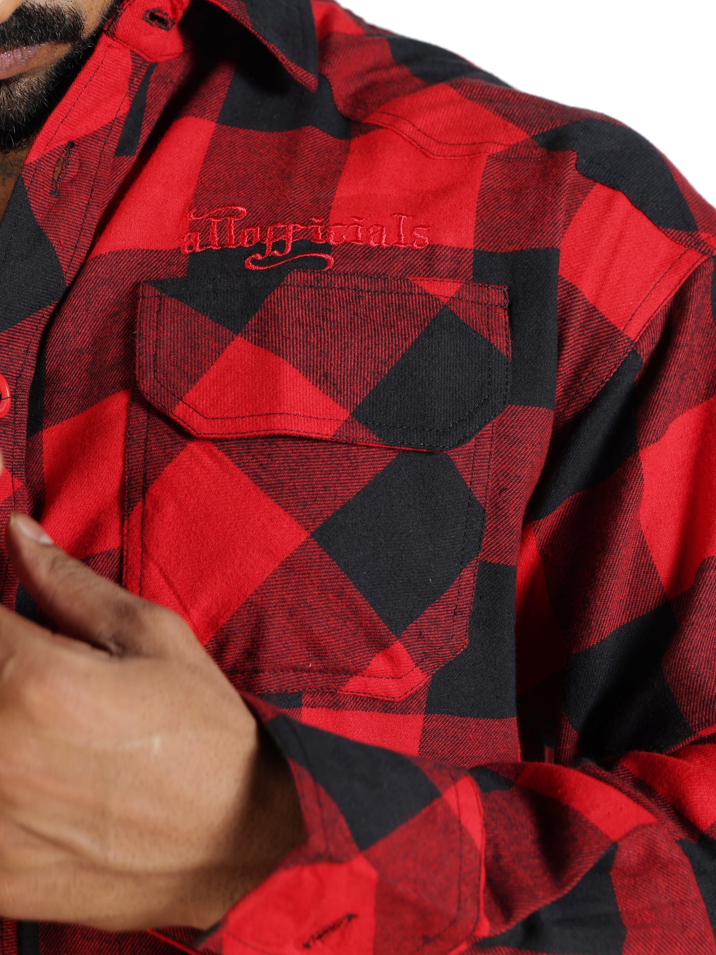 Unisex Oversized Flannel Shirt Red