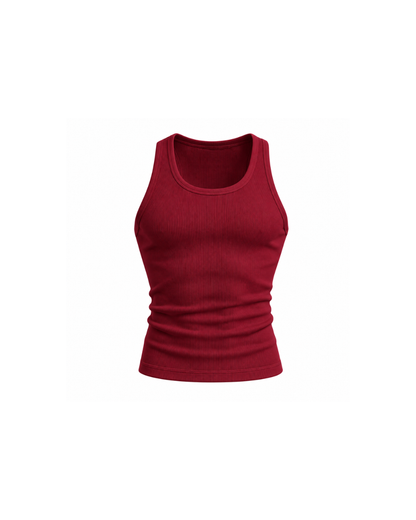 Core Ribbed Vest Rhubarb