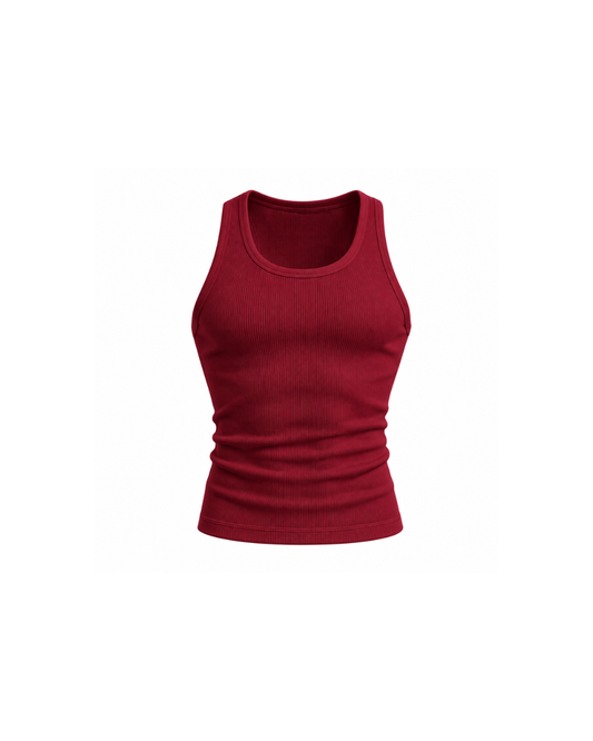 Core Ribbed Vest Rhubarb
