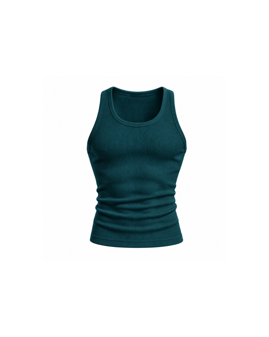 Core Ribbed Vest Deep Teal
