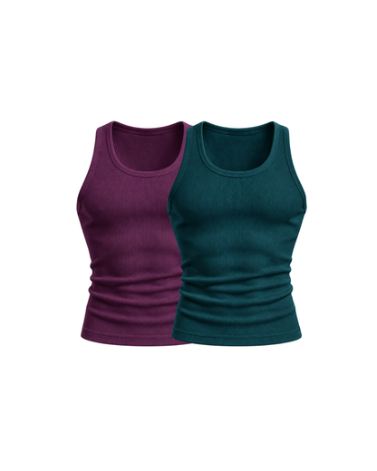 Core Ribbed Vest 2-Pack (PP/DT)