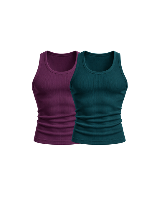 Core Ribbed Vest 2-Pack (PP/DT)