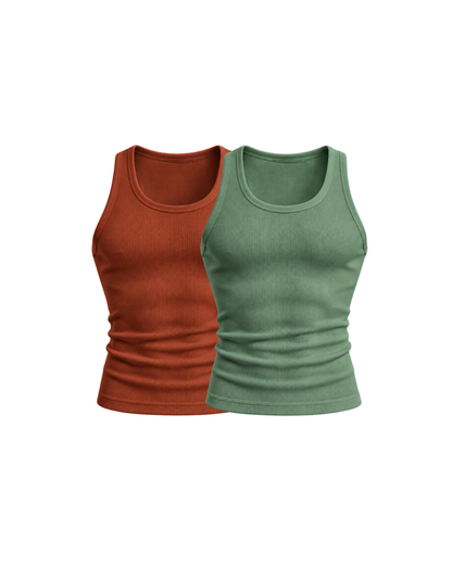 Core Ribbed Vest 2-Pack (R/BS)