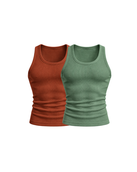 Core Ribbed Vest 2-Pack (R/BS)