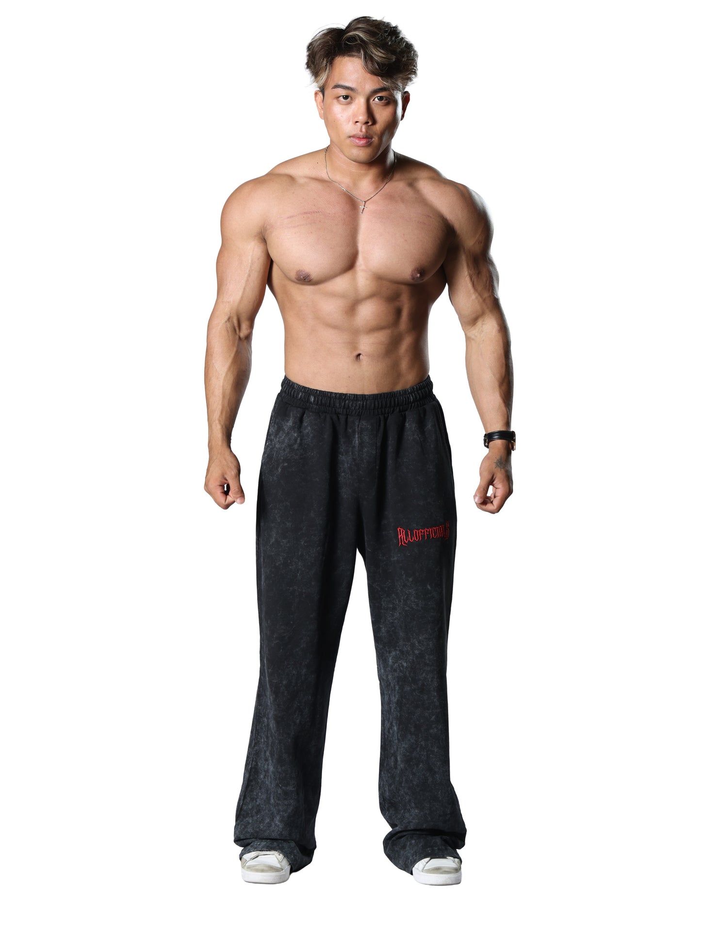 Allofficials Revenge Washed Gym Joggers Black