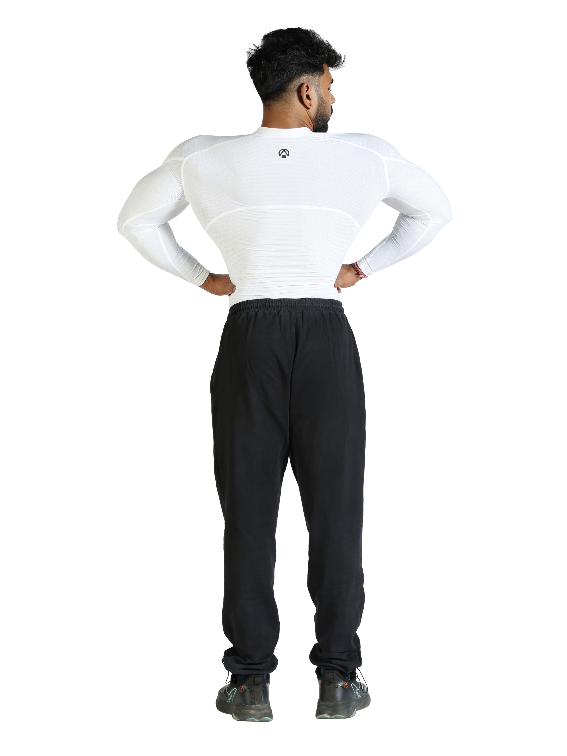 Back view of the white N1 Compression Long Sleeve T-shirt