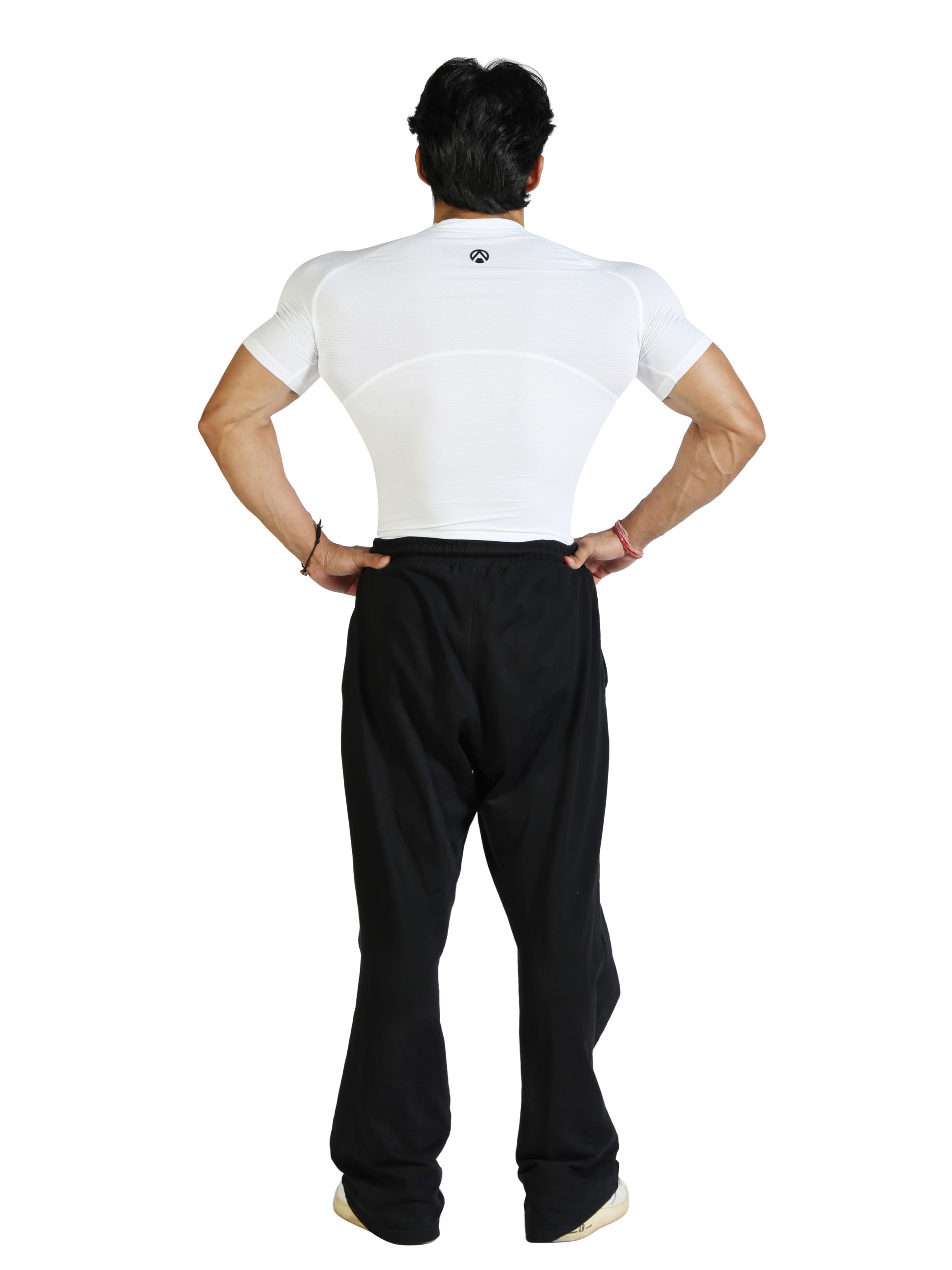 Back view of the white N1 Compression Short Sleeve T-shirt