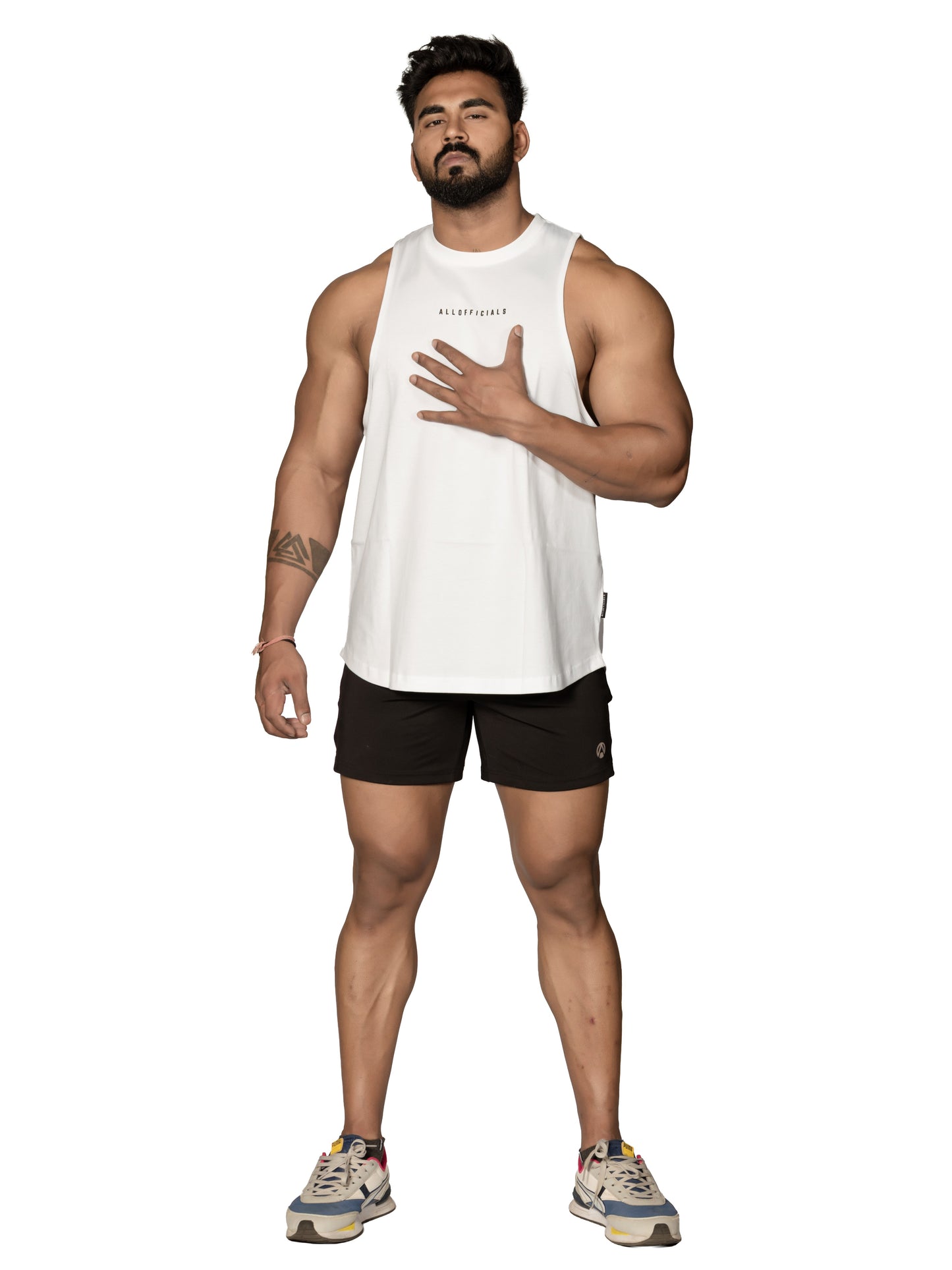 Best Core Sleeveless White Gym Sando