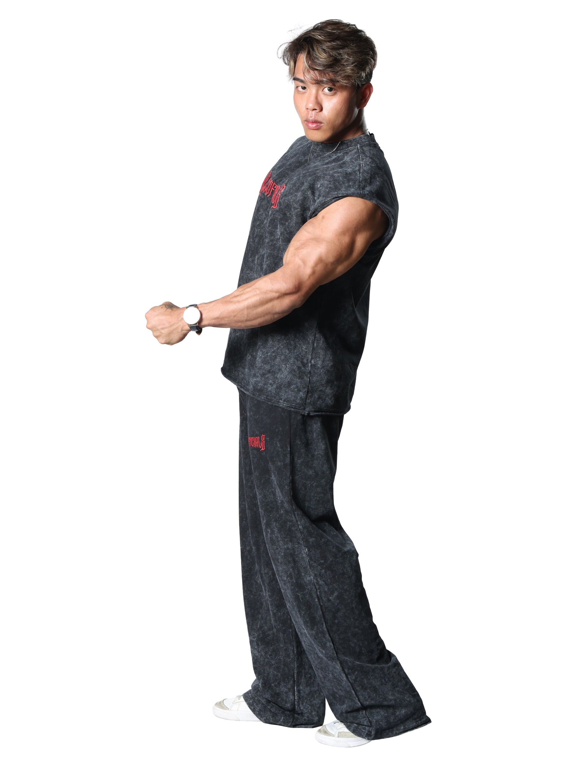 Best Revenge Washed Black Gym Cut-Offs for Men's
