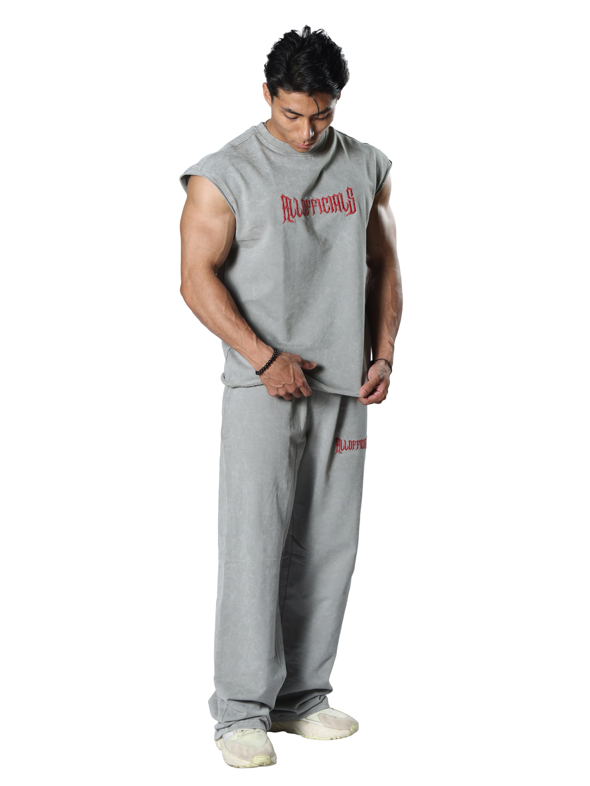 Best Revenge Washed Grey Men's Gym Cut-Offs