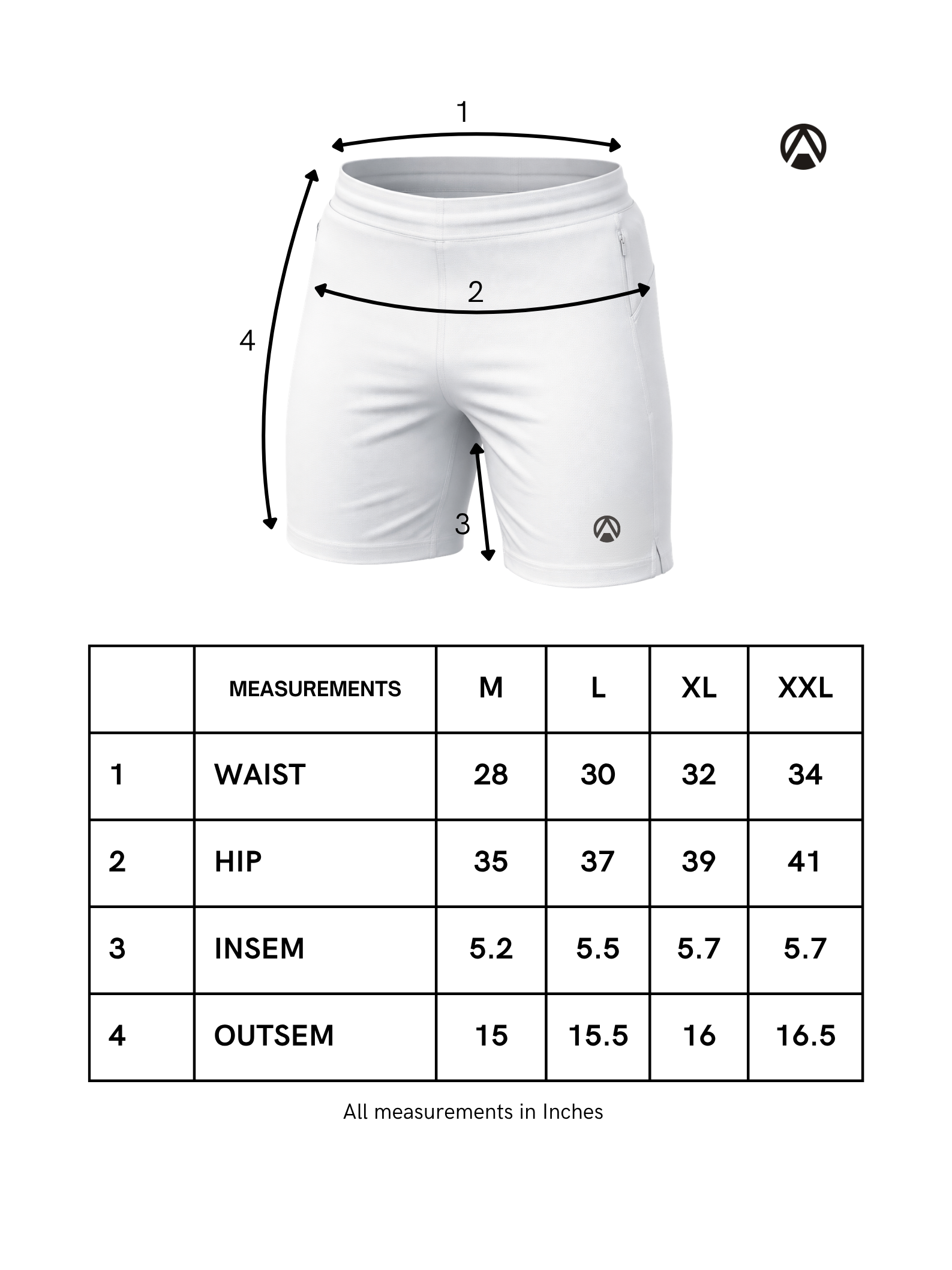Core Performance Gym Shorts Measurement