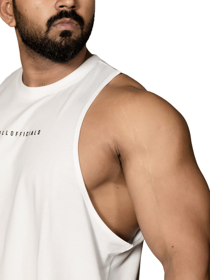 Core Sleeveless White Gym Sando for Men's