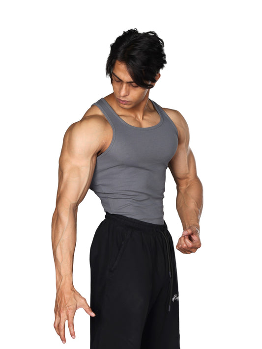Core Ribbed Vest Steel Grey