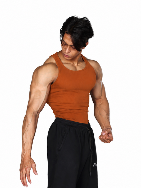 Core Ribbed Vest Rust